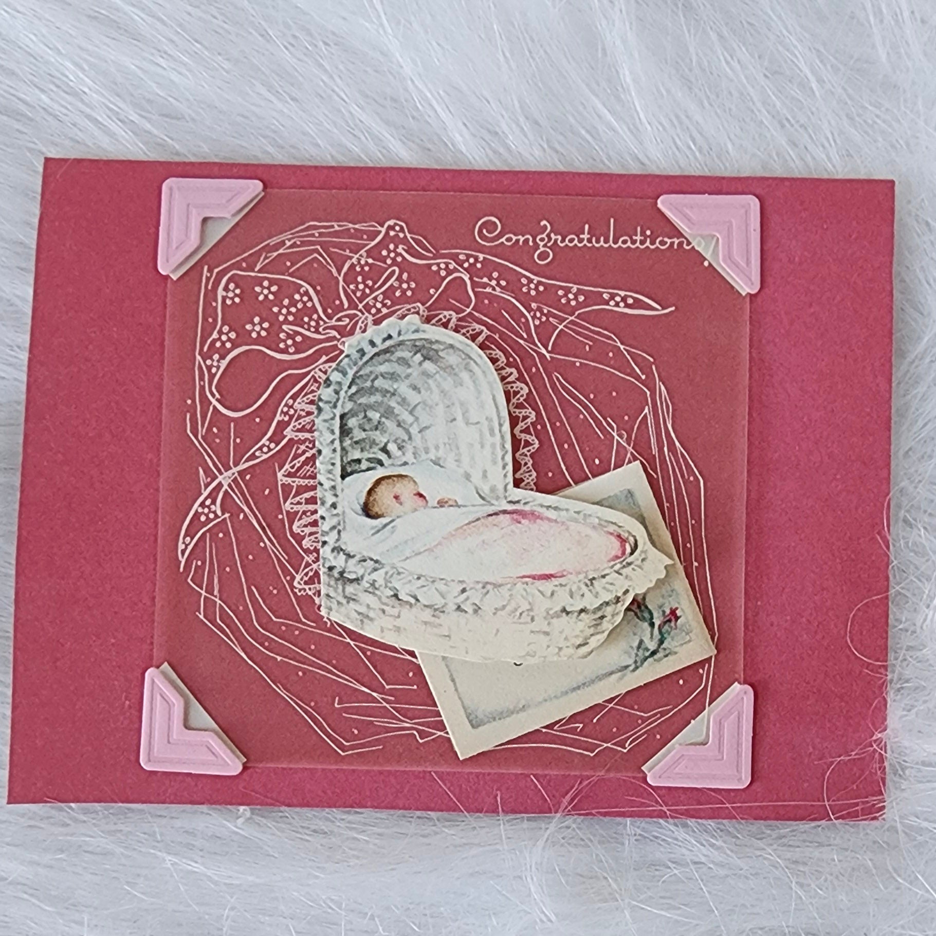 Beautifully Hand Crafted Custom Created Greeting Card Series by Diane Stegman "Baby Carriage"