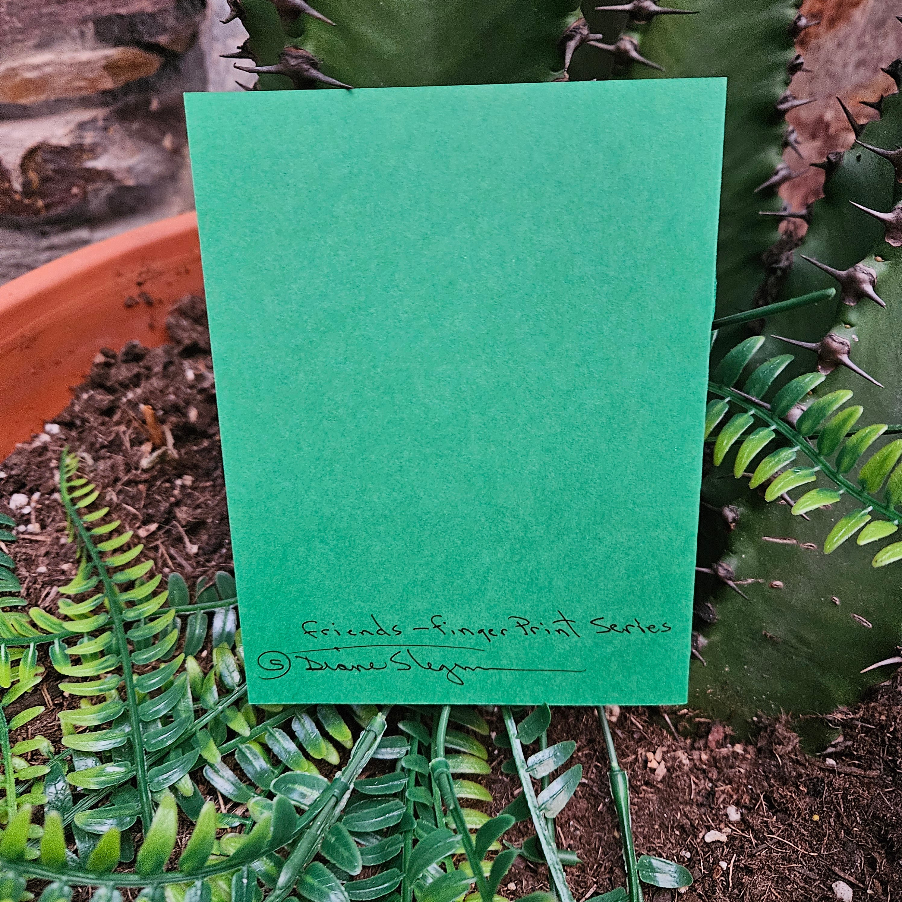 Beautifully Hand Crafted Custom Created Greeting Card Series by Diane Stegman "Fingerprint Series Playful Couple"