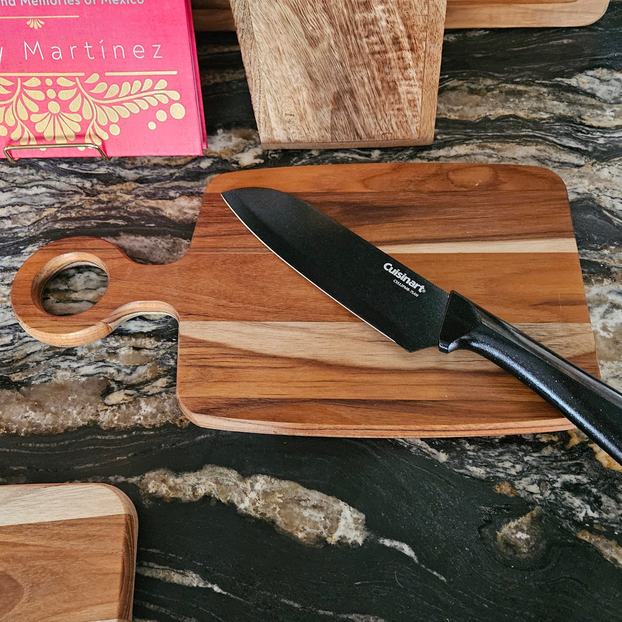 Lipper International Teak Wood Paddle Board for Cutting and Serving 