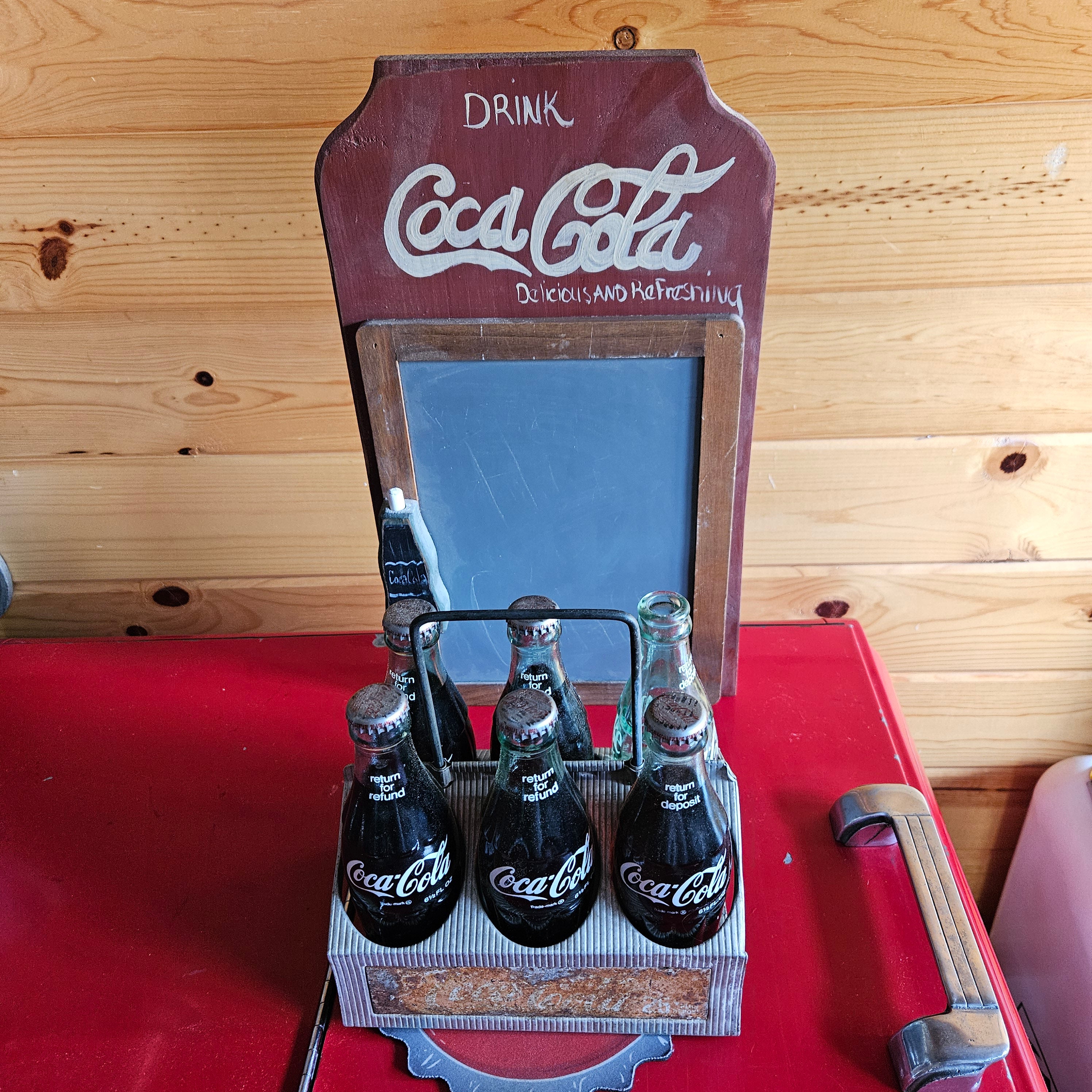 Vintage Coca Cola 6 Pack with Metal Carrier