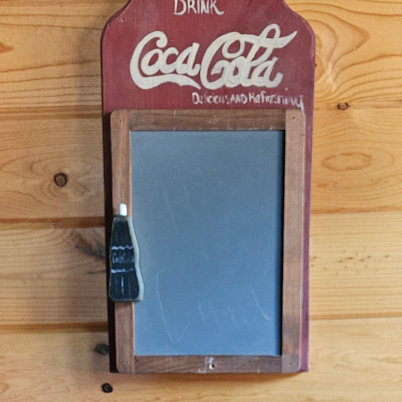 Vintage Wooden Coca Cola Chalkboard