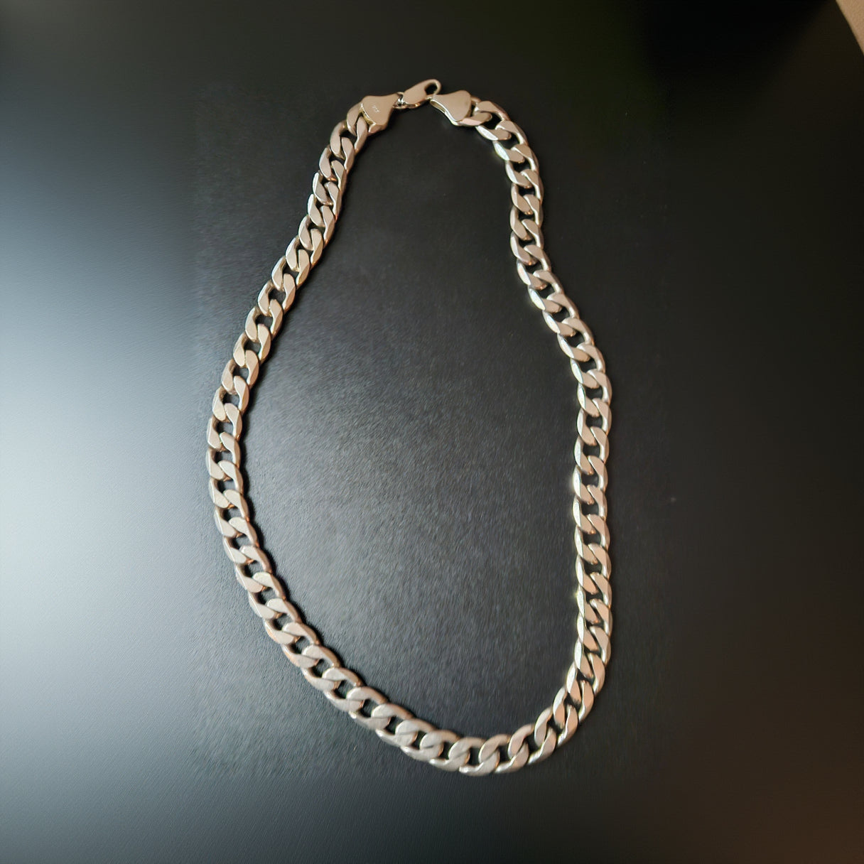 24 Inch Cuban-Style Chain Necklace 925 Silver None Tarnish Plating