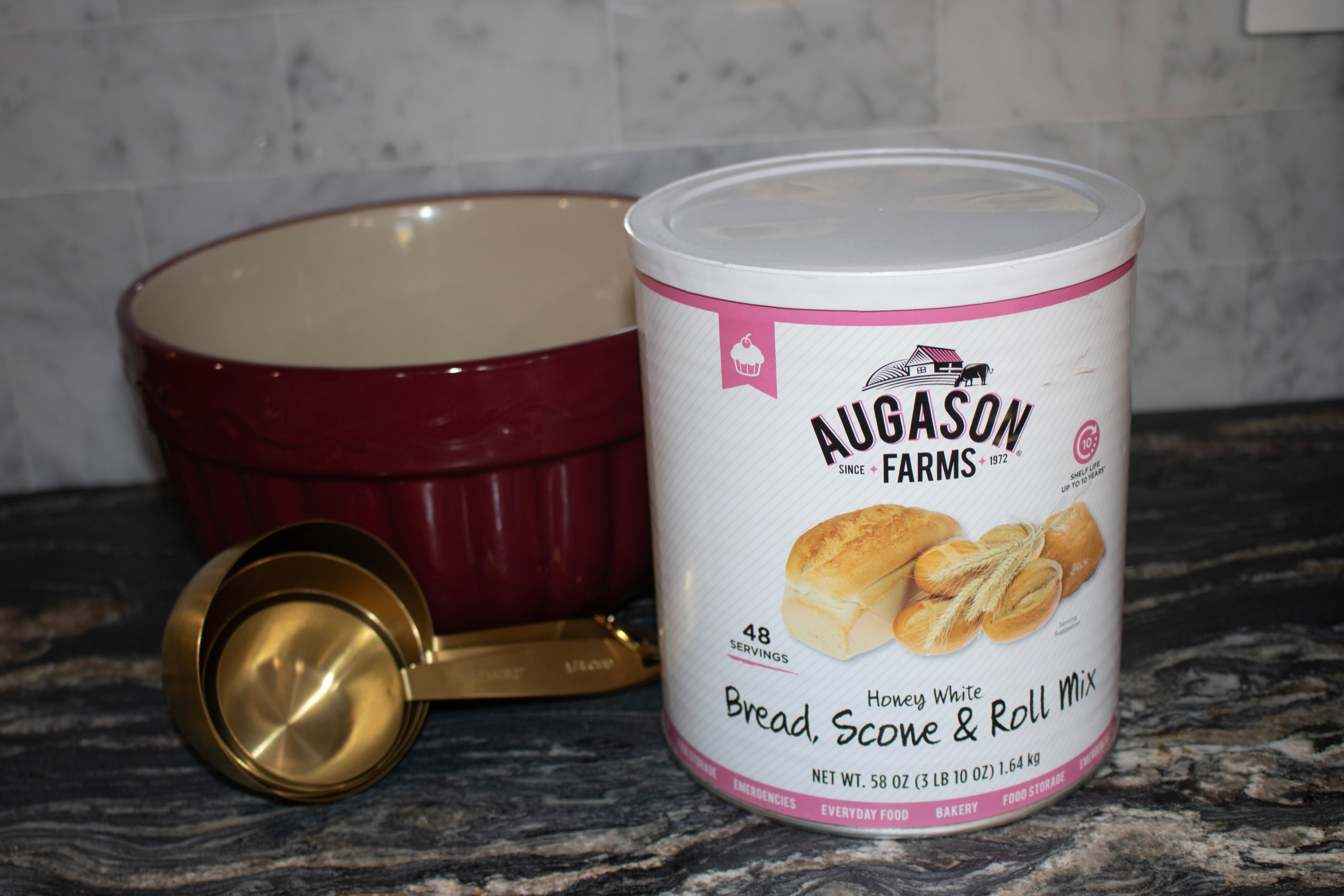 Augason Farms Honey White Bread, Scone & Roll Mix