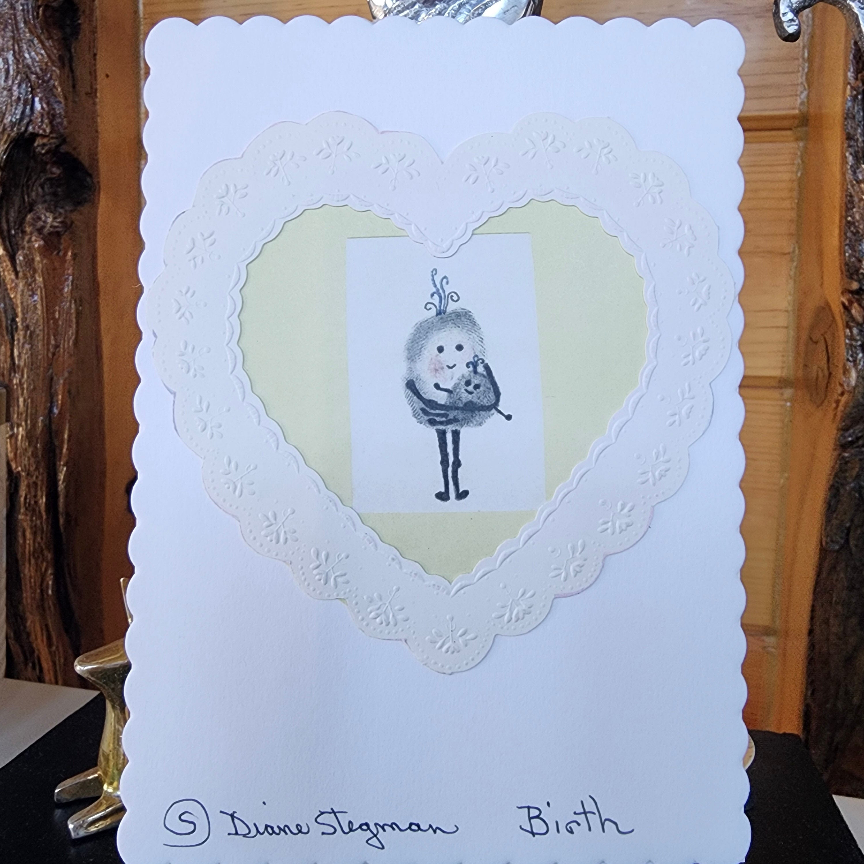 Beautifully Hand Crafted Custom Created Greeting Card Series by Diane Stegman "Birth"