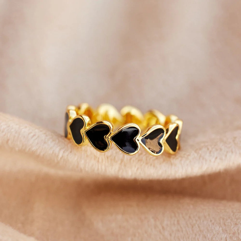 Pura Vida Love Hearts Enamel Band Ring