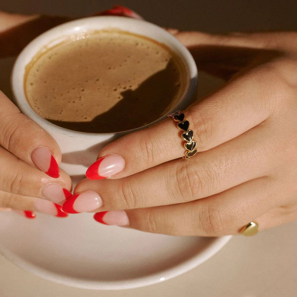 Pura Vida Love Hearts Enamel Band Ring