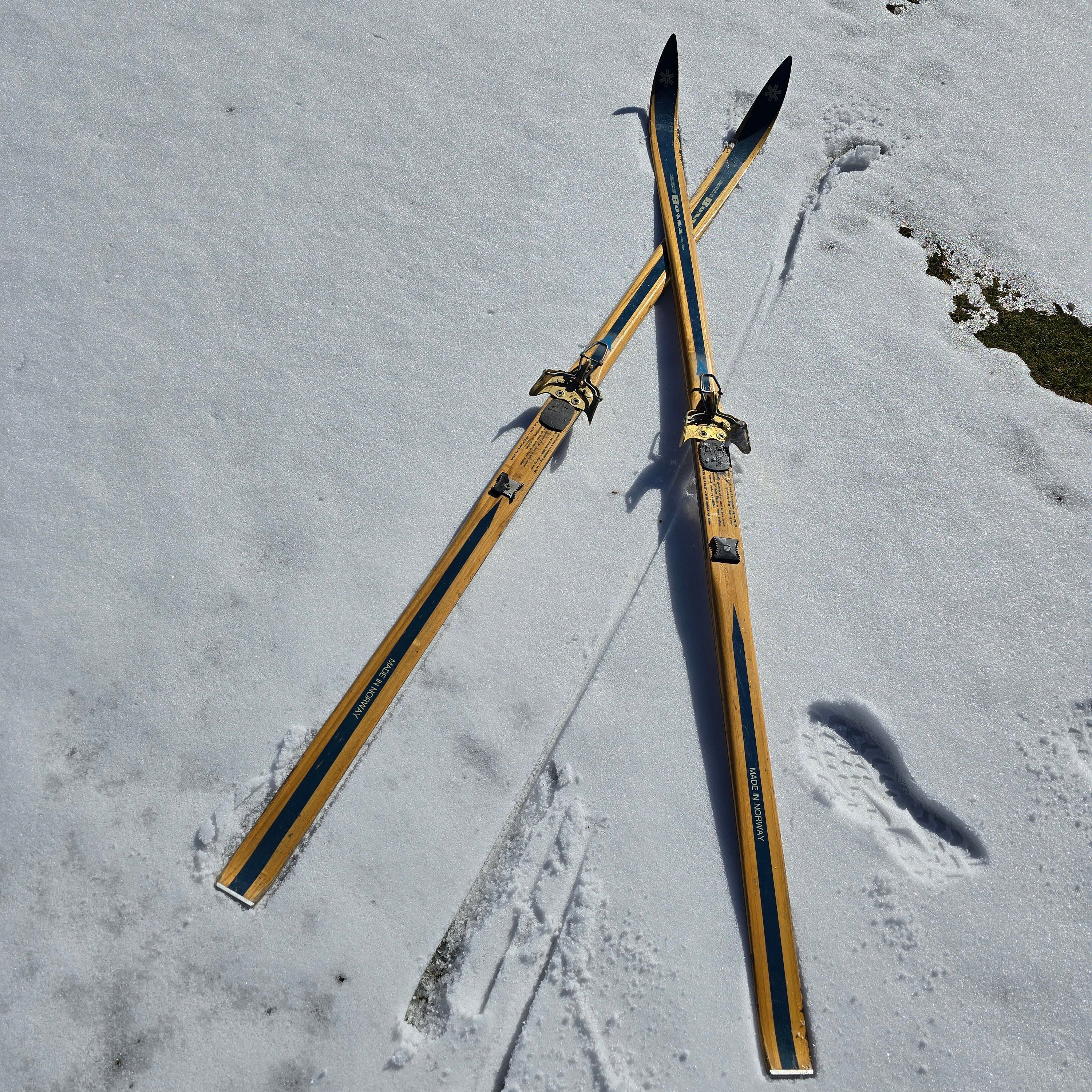 Vintage Bonna 1800 Wood Cross-Country Skis - from NORWAY!
