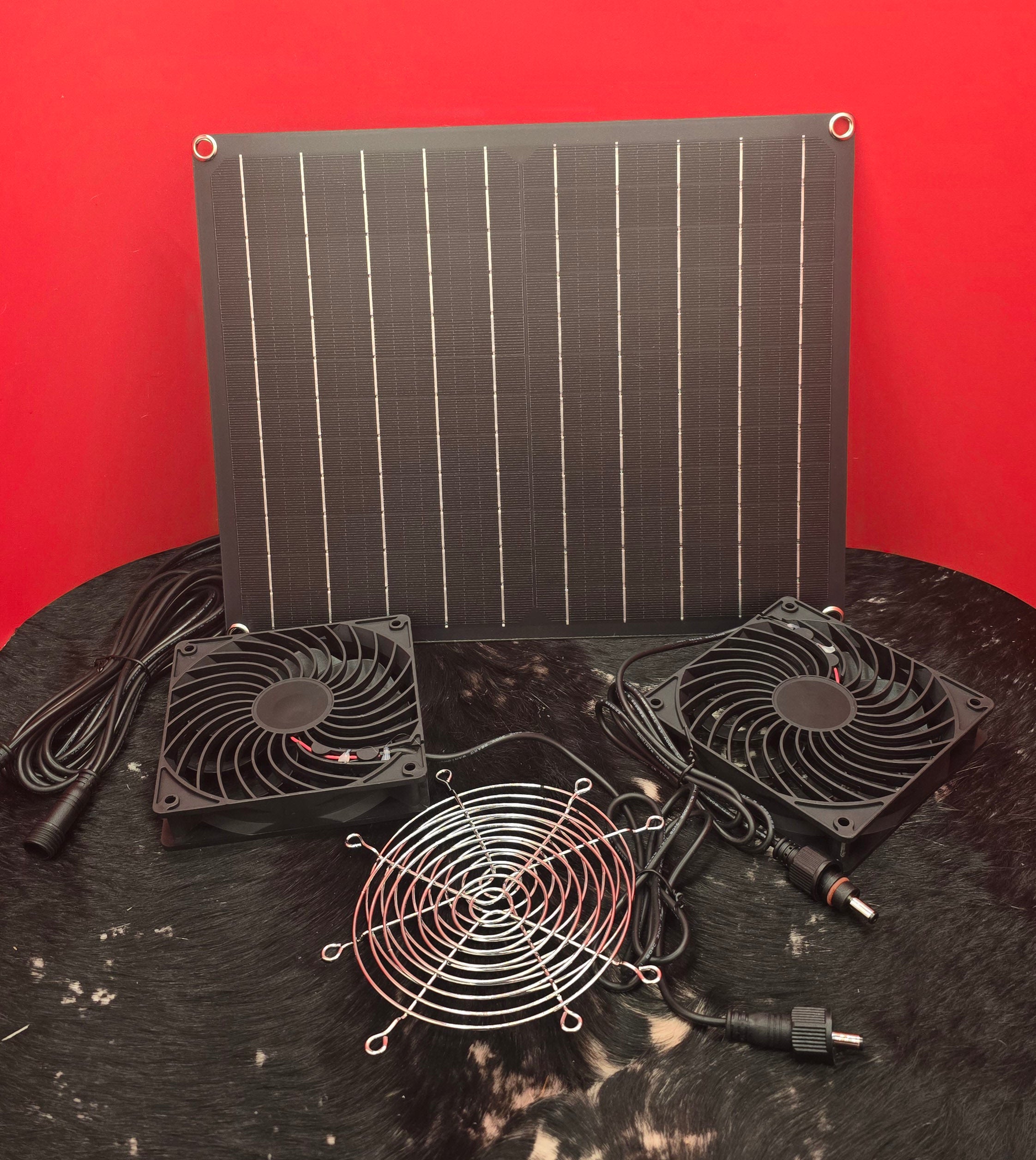 Riakrum 15w 12v Solar Panel Fan Kit with 2 Fans