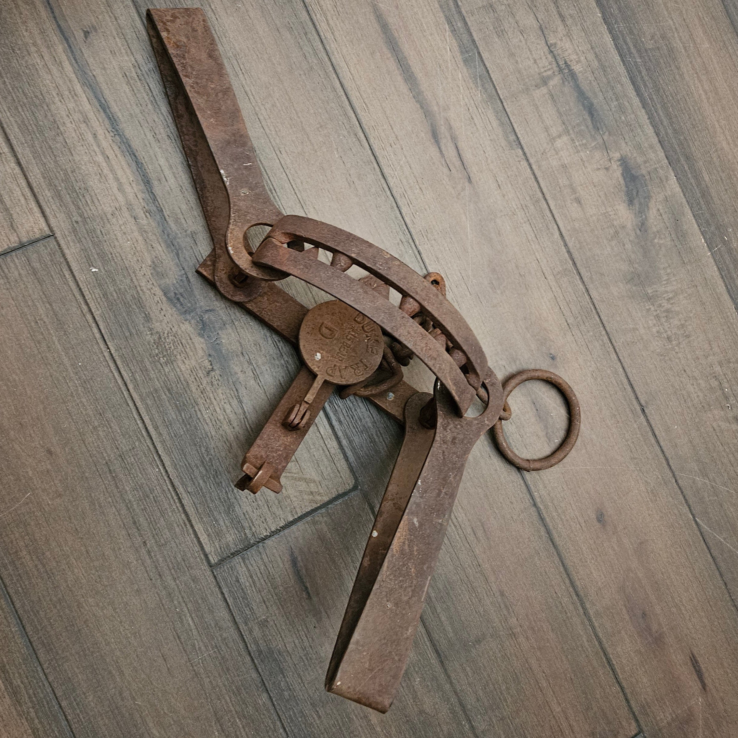 Rustic Rare 18th Century Machine Forged Bear Trap