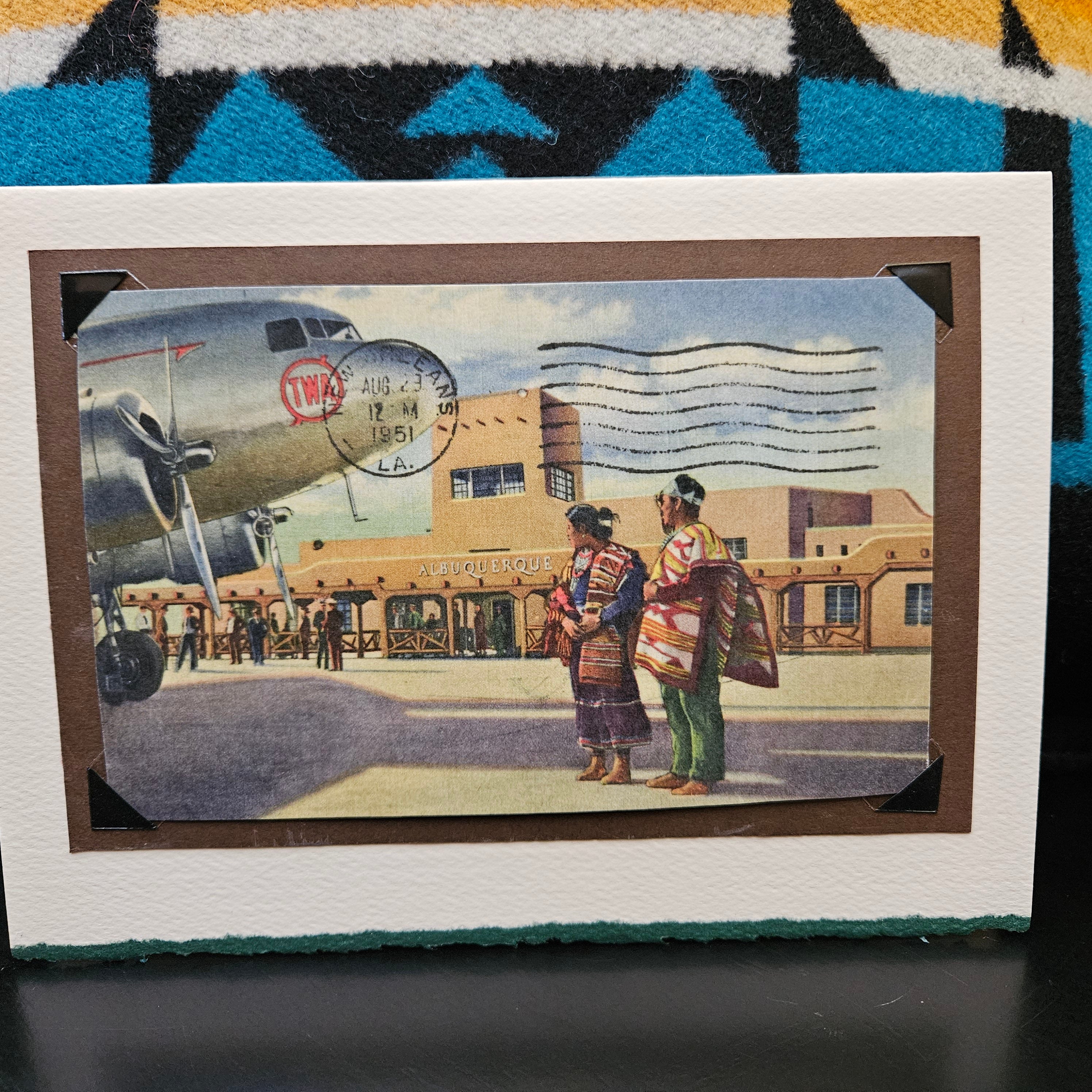 Beautifully Hand Crafted Custom Created Greeting Card Series by Diane Stegman "Albuquerque Airport"