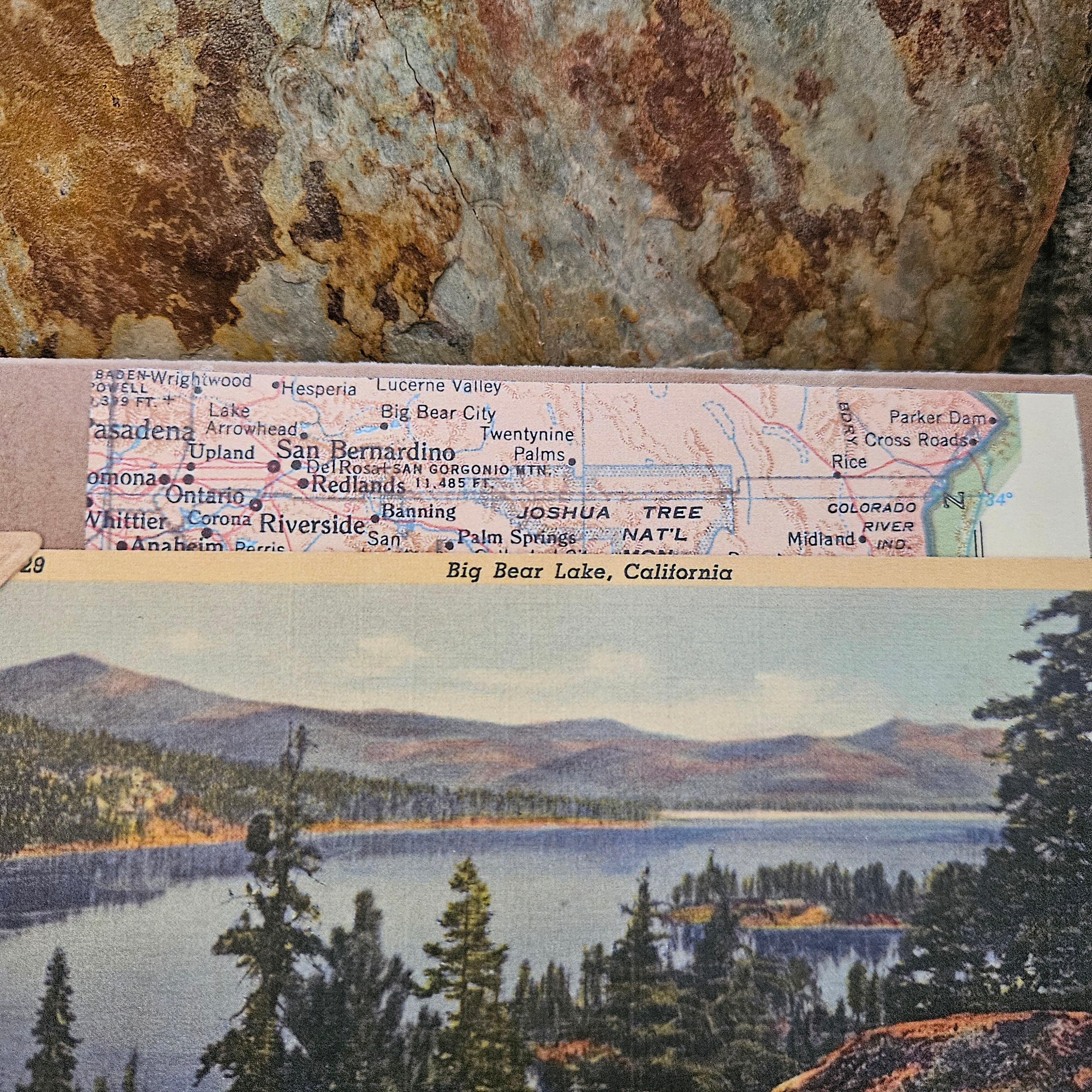 Beautifully Hand Crafted Custom Created Greeting Card Series by Diane Stegman "Castle Rock Big Bear Lake, California"