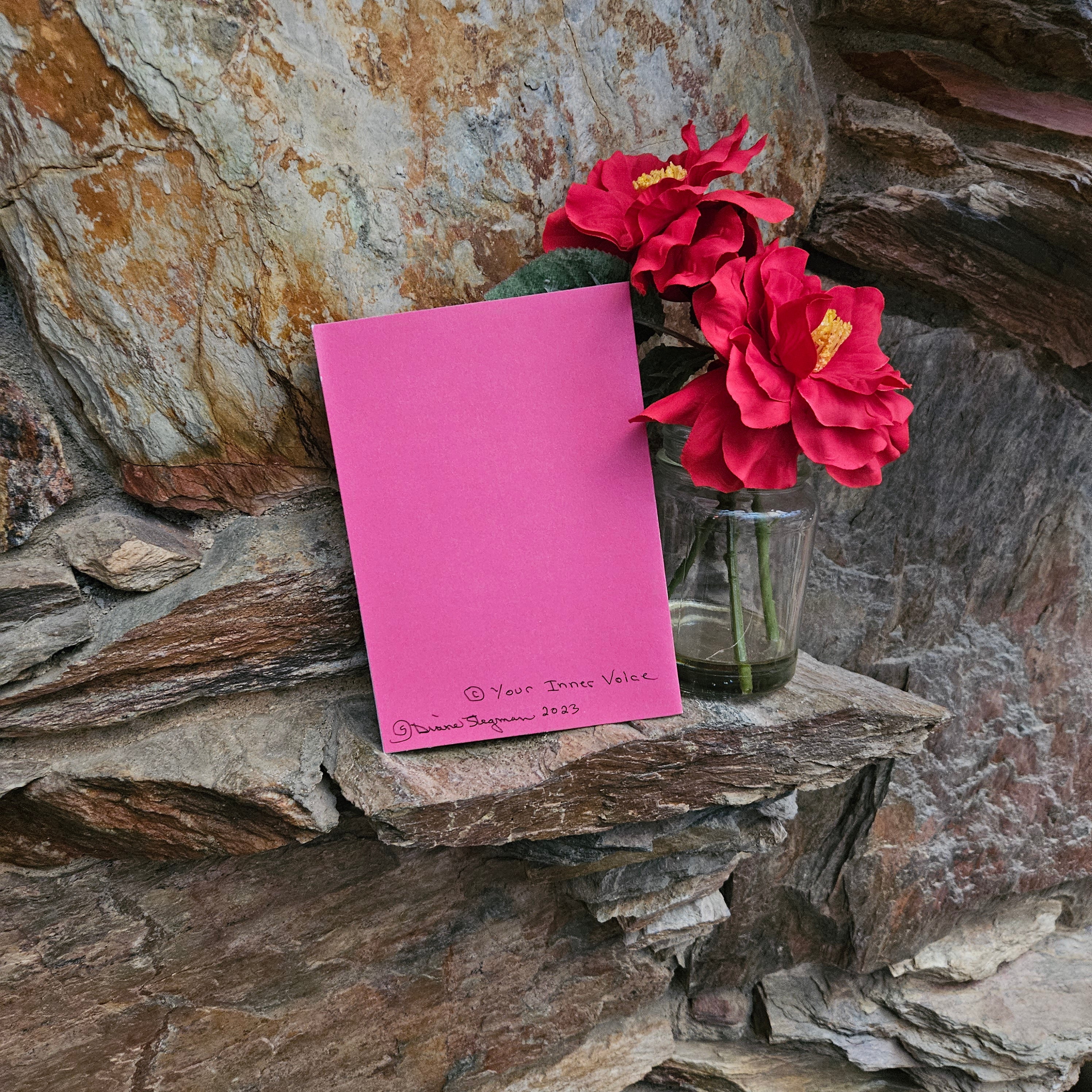 Beautifully Hand Crafted Custom Created Greeting Card Series by Diane Stegman "Red Flower Boquet"