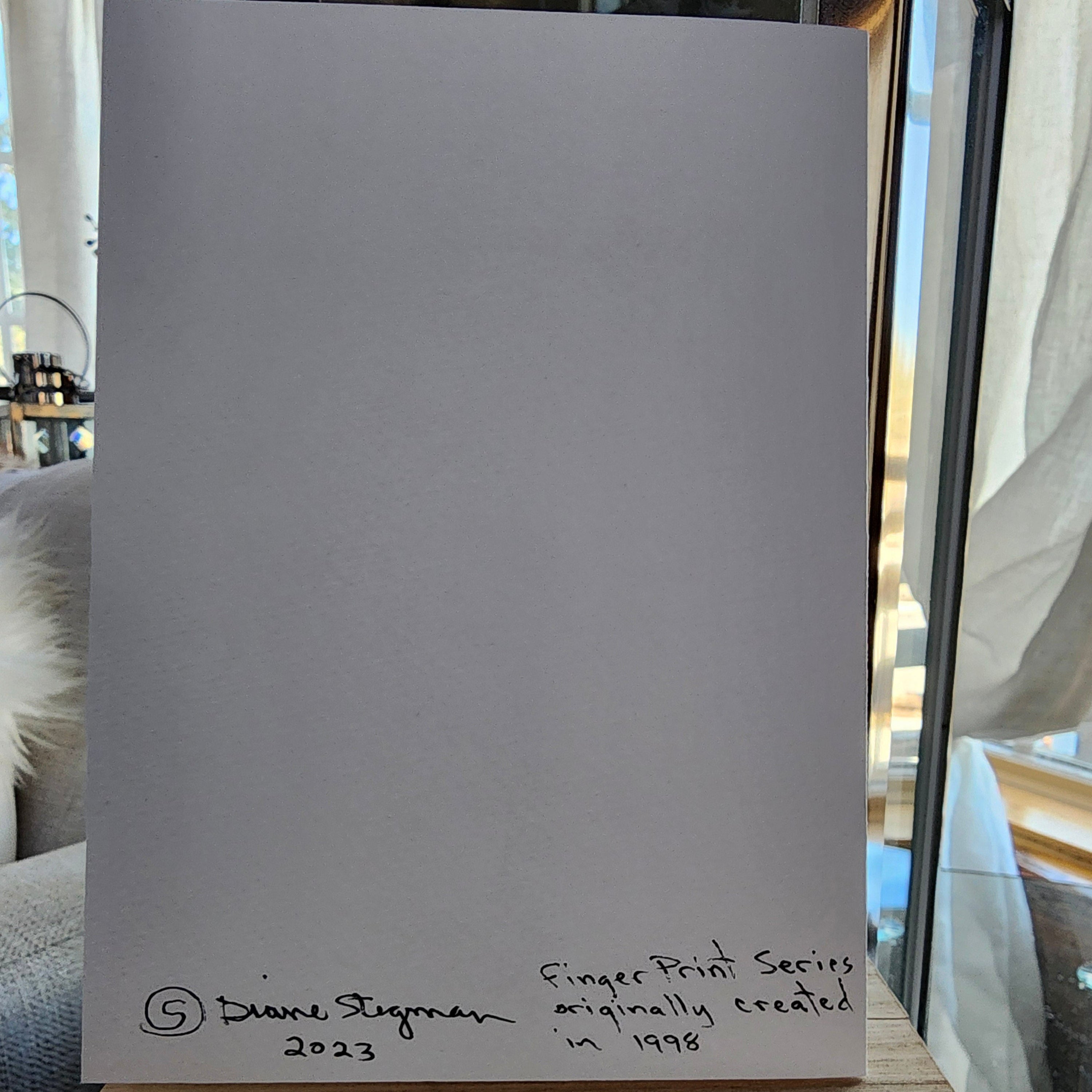 Beautifully Hand Crafted Custom Created Greeting Card Series by Diane Stegman "Fingerprint Seal"