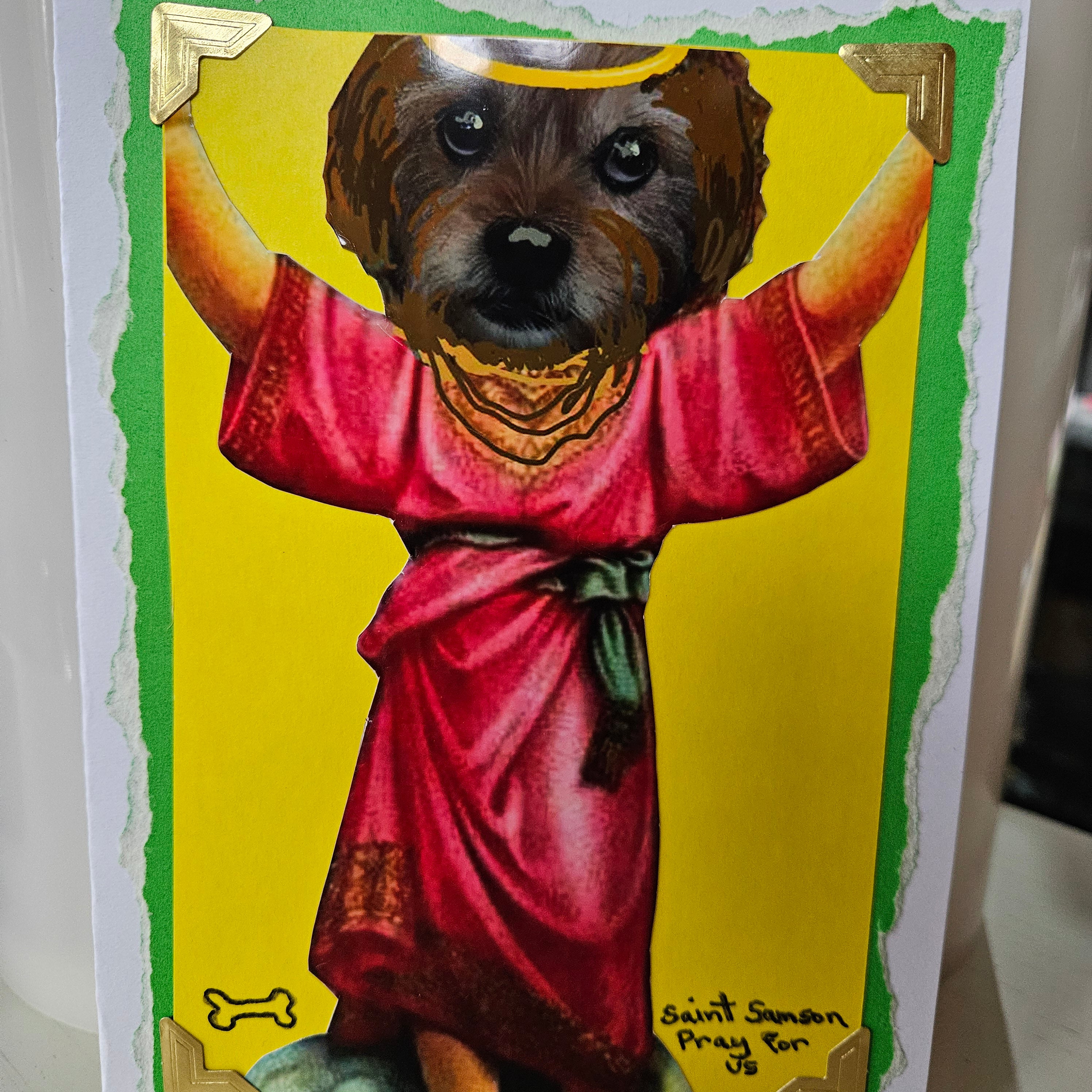 Beautifully Hand Crafted Custom Created Greeting Card Series by Diane Stegman "Saint Samson"