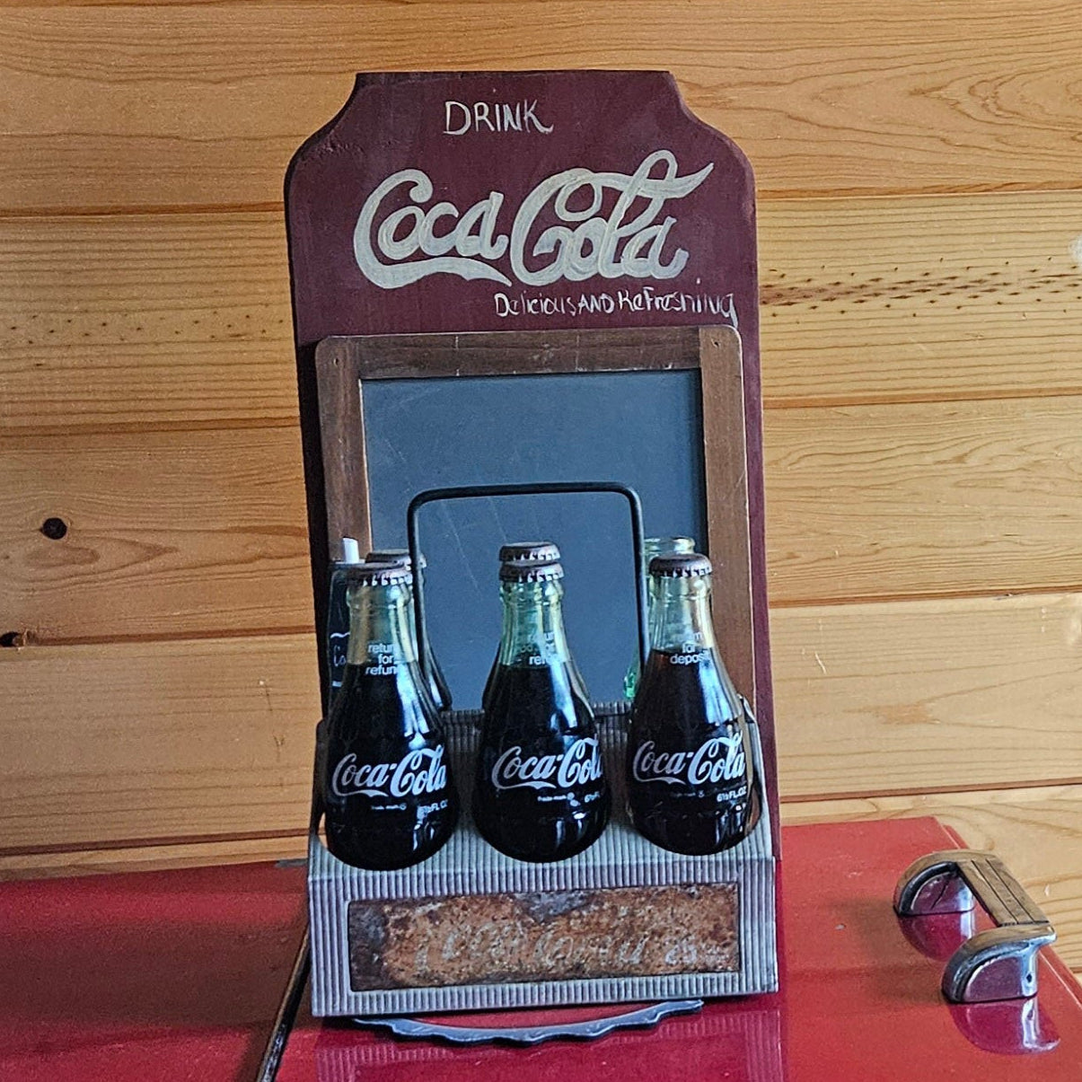 Vintage Coca Cola 6 Pack with Metal Carrier