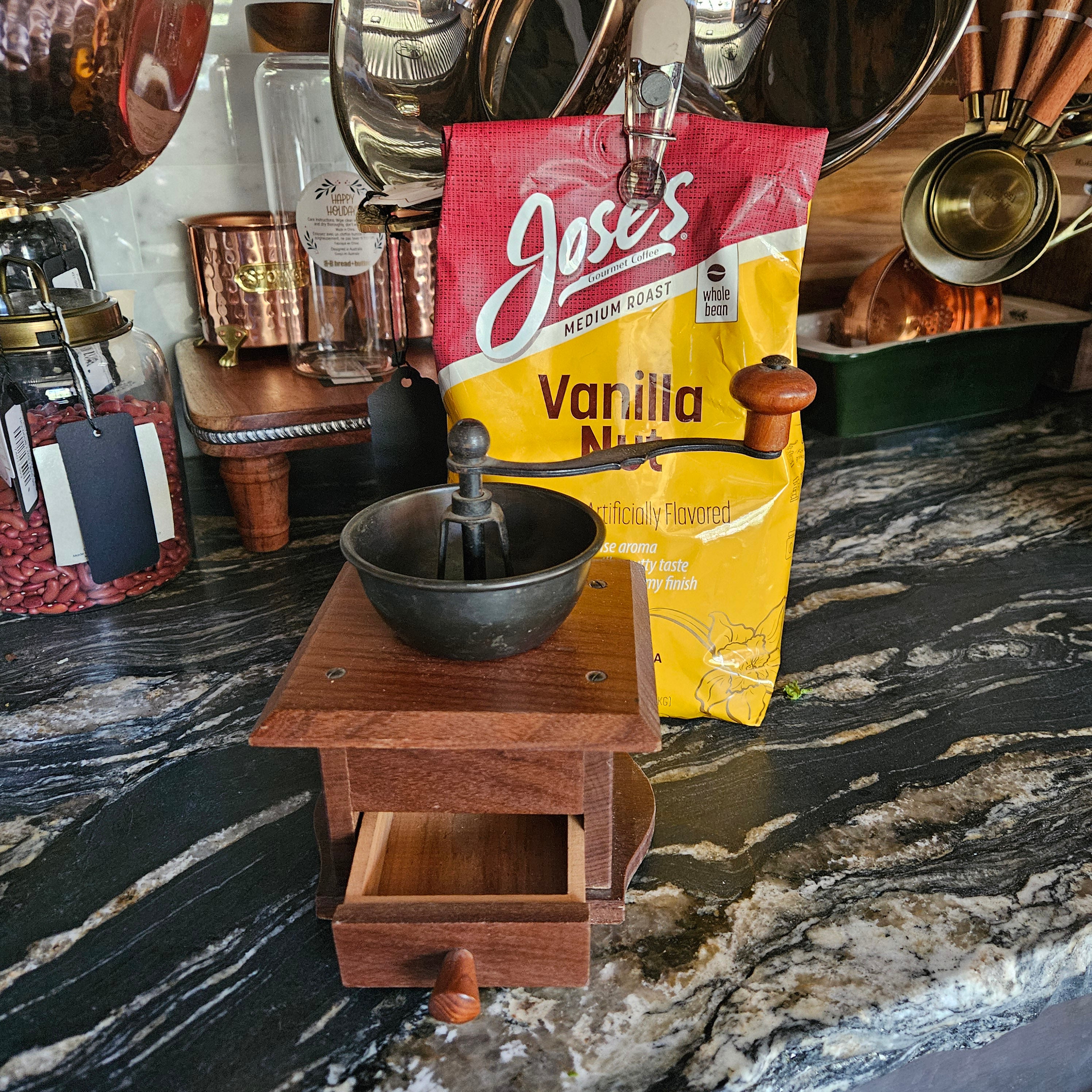 Vintage German Hand-Crank Coffee Grinder
