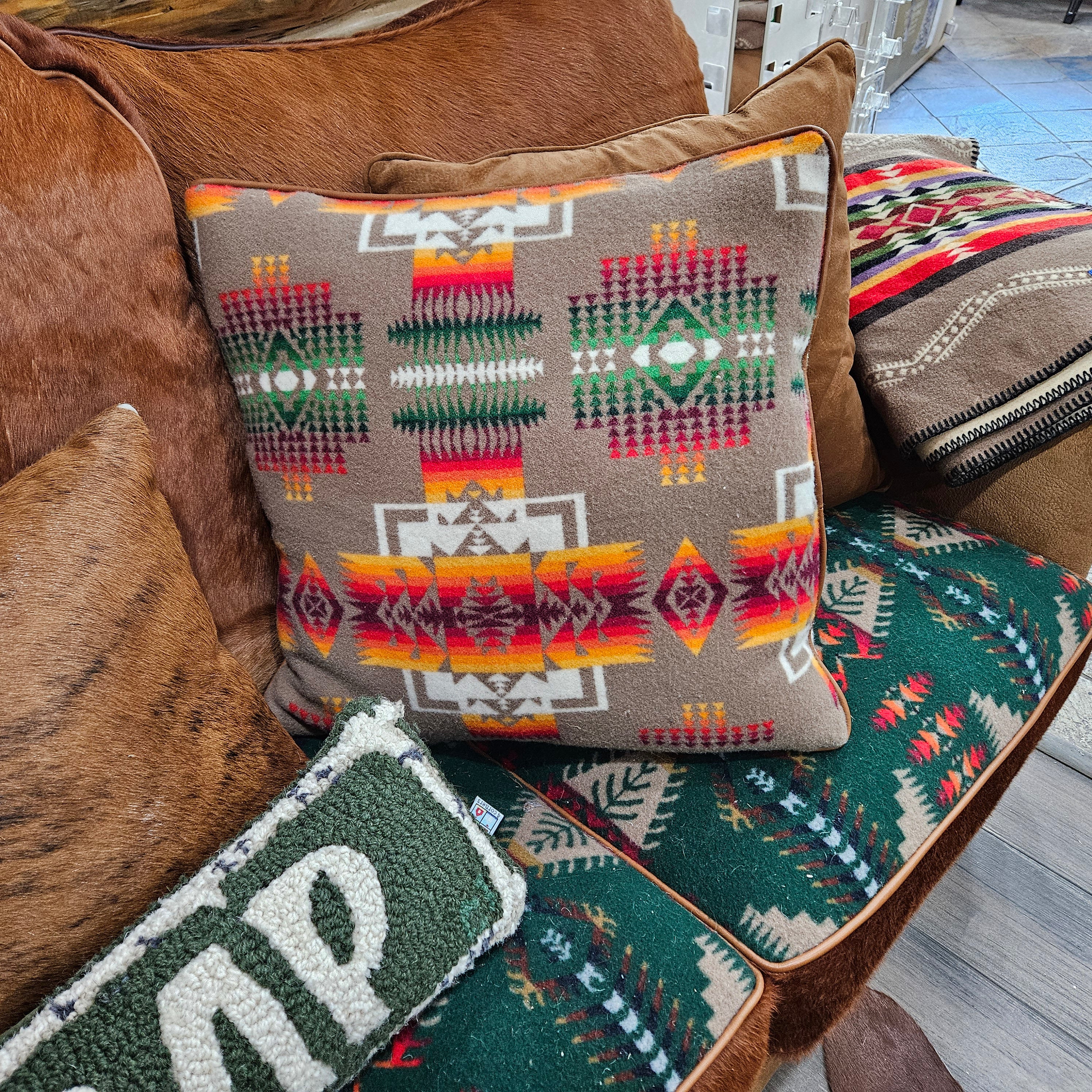 Decorative Pendleton Fabric Throw Pillow