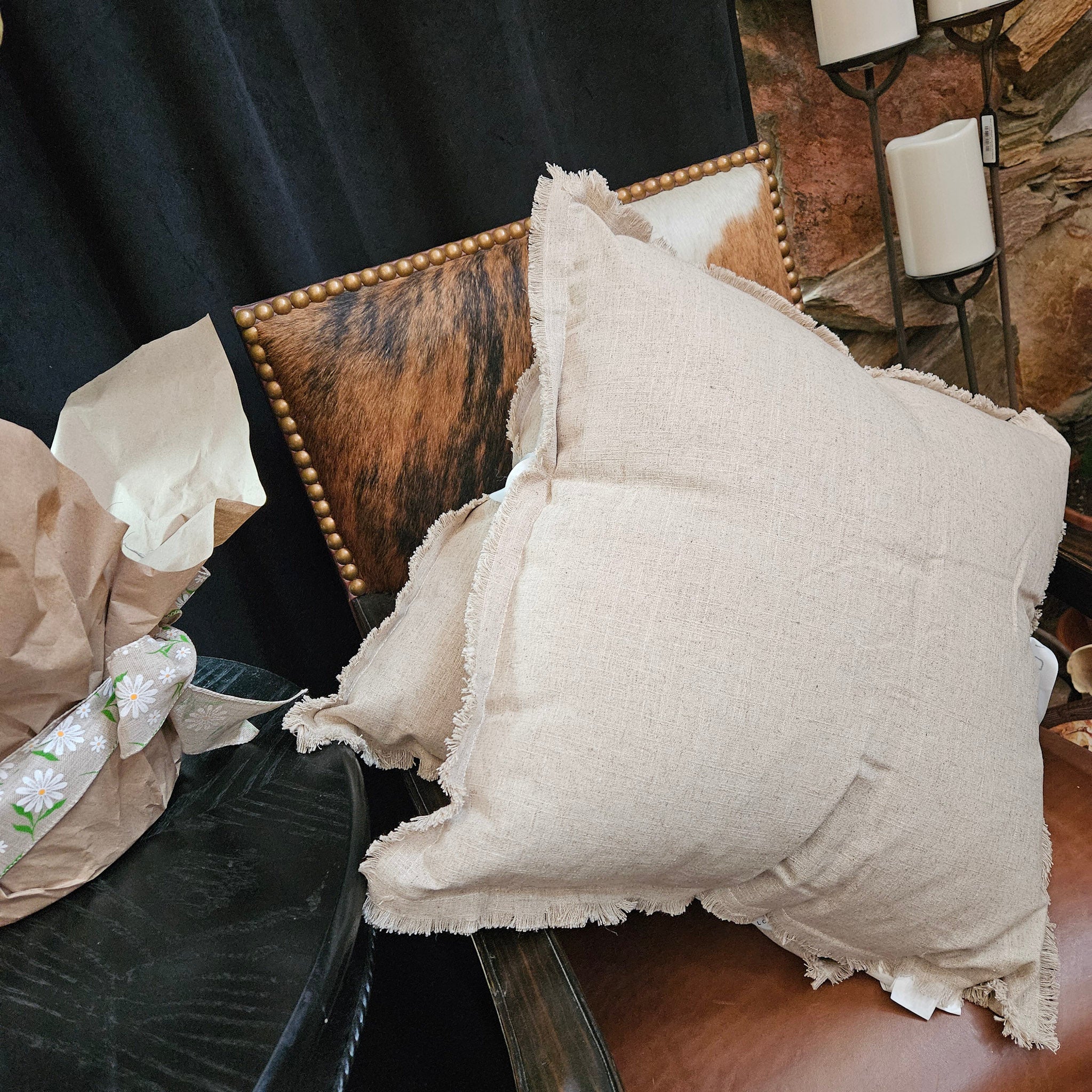 Linen Fringe 2pk decorative pillow