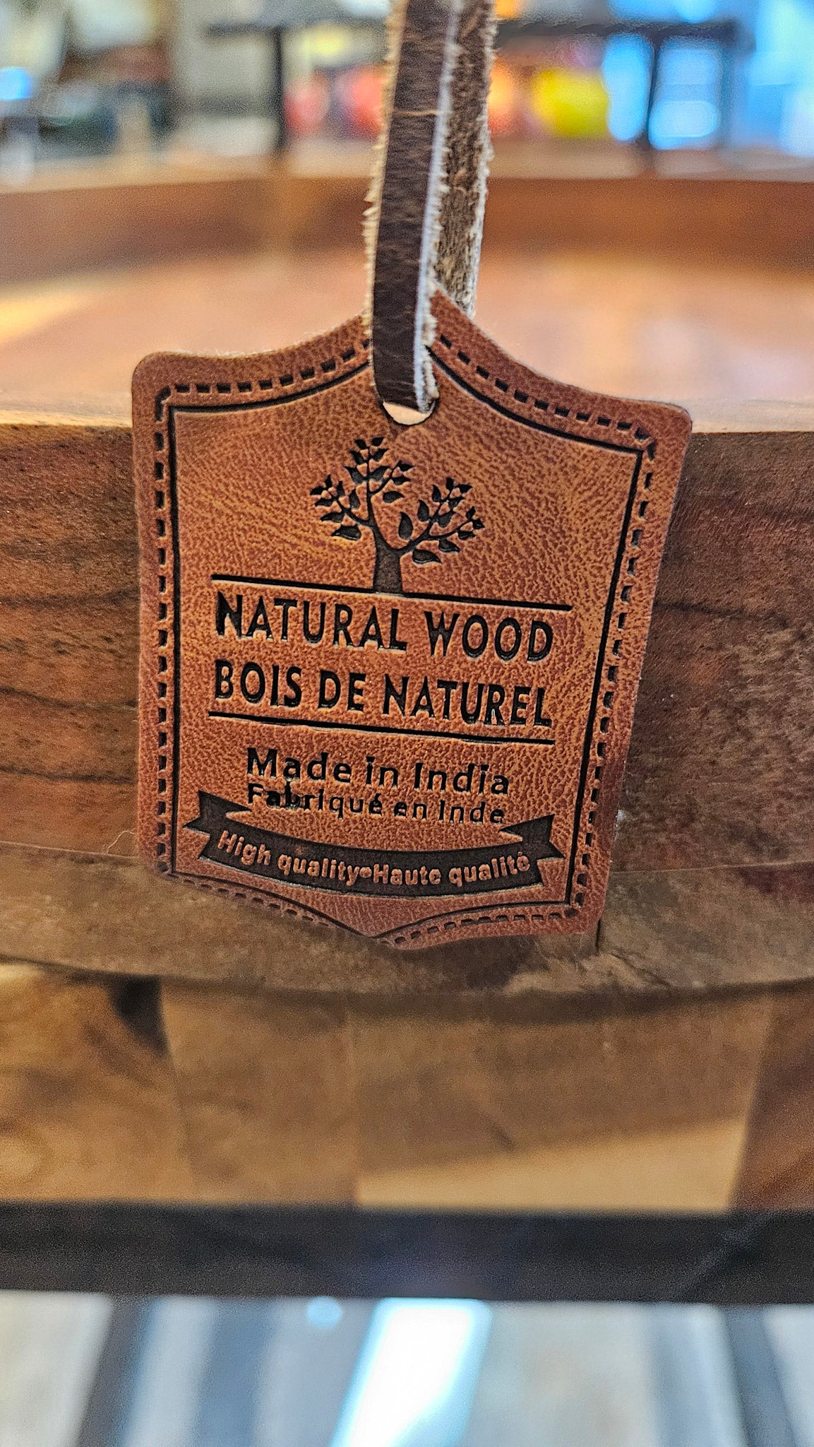 Acacia Wood Serving Trays with Metal Handles