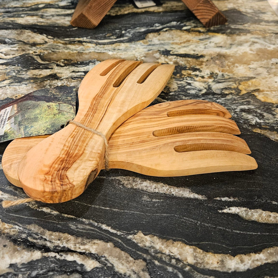 Arte Legno Olive Wood Salad Serving Forks