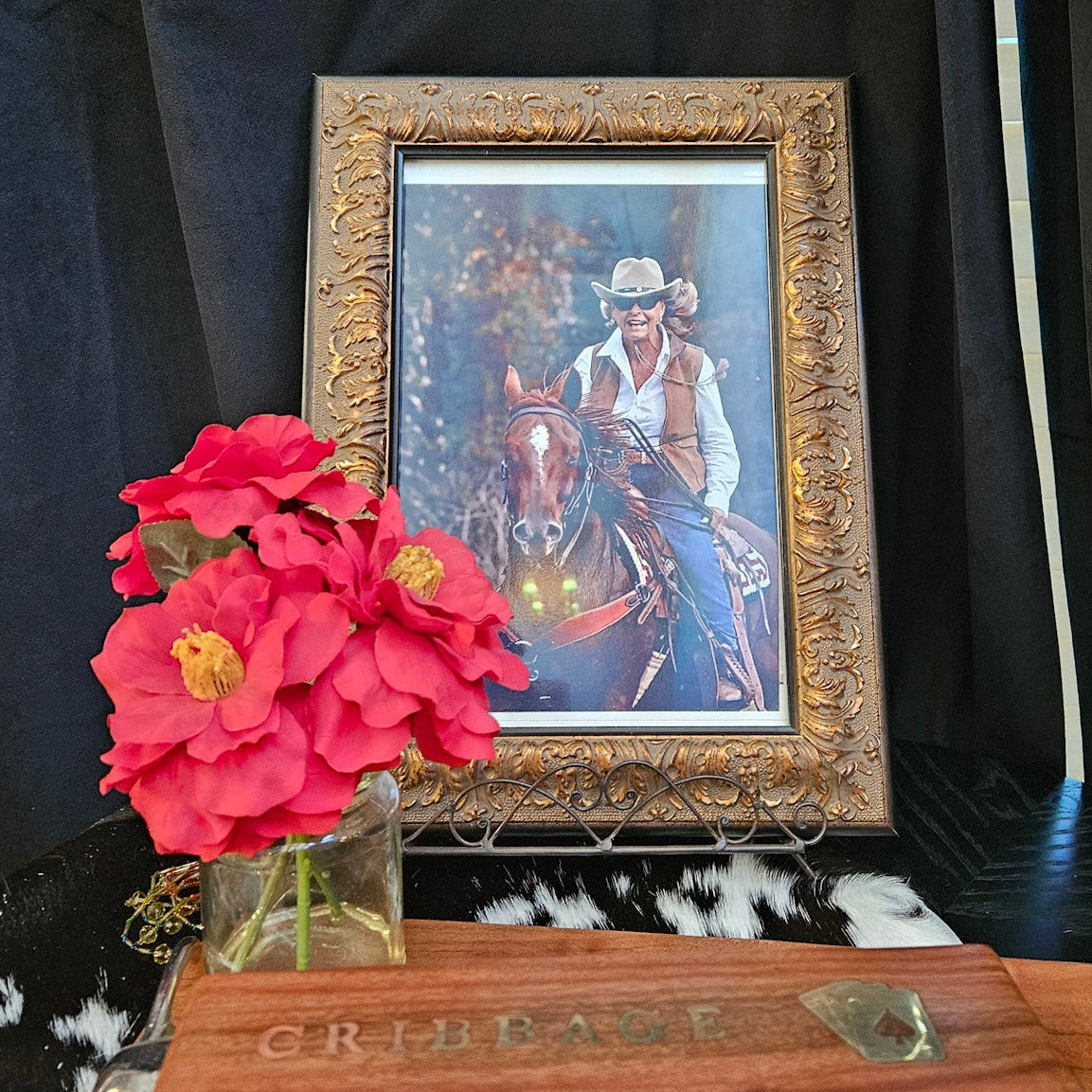 Faux Flowers in a Glass Mason Jar Vase