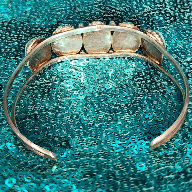 Vintage Navajo Blue Turquoise Cuff Bracelet Sterling Silver