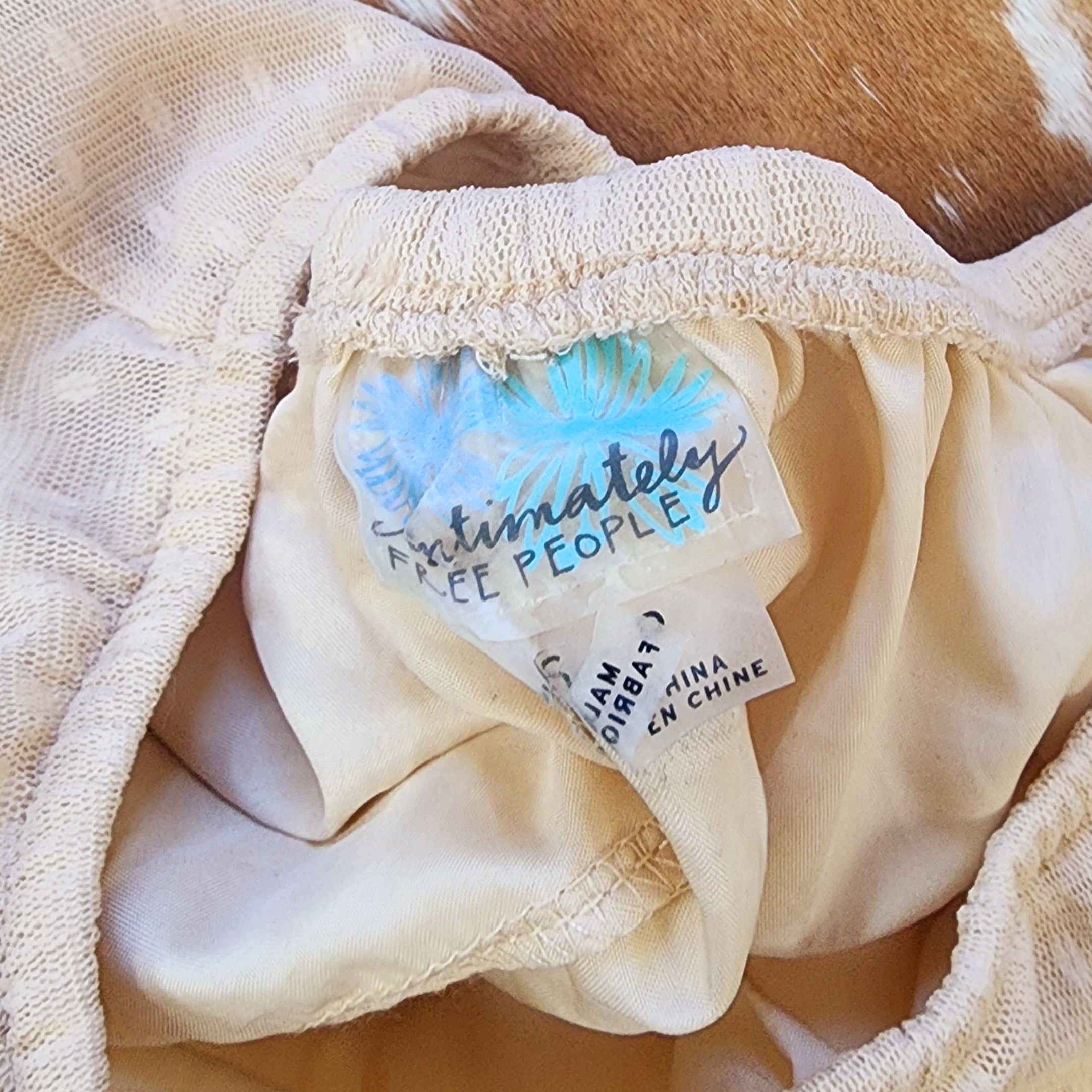 Intimately Free People Beige Flowy Mini Skirt