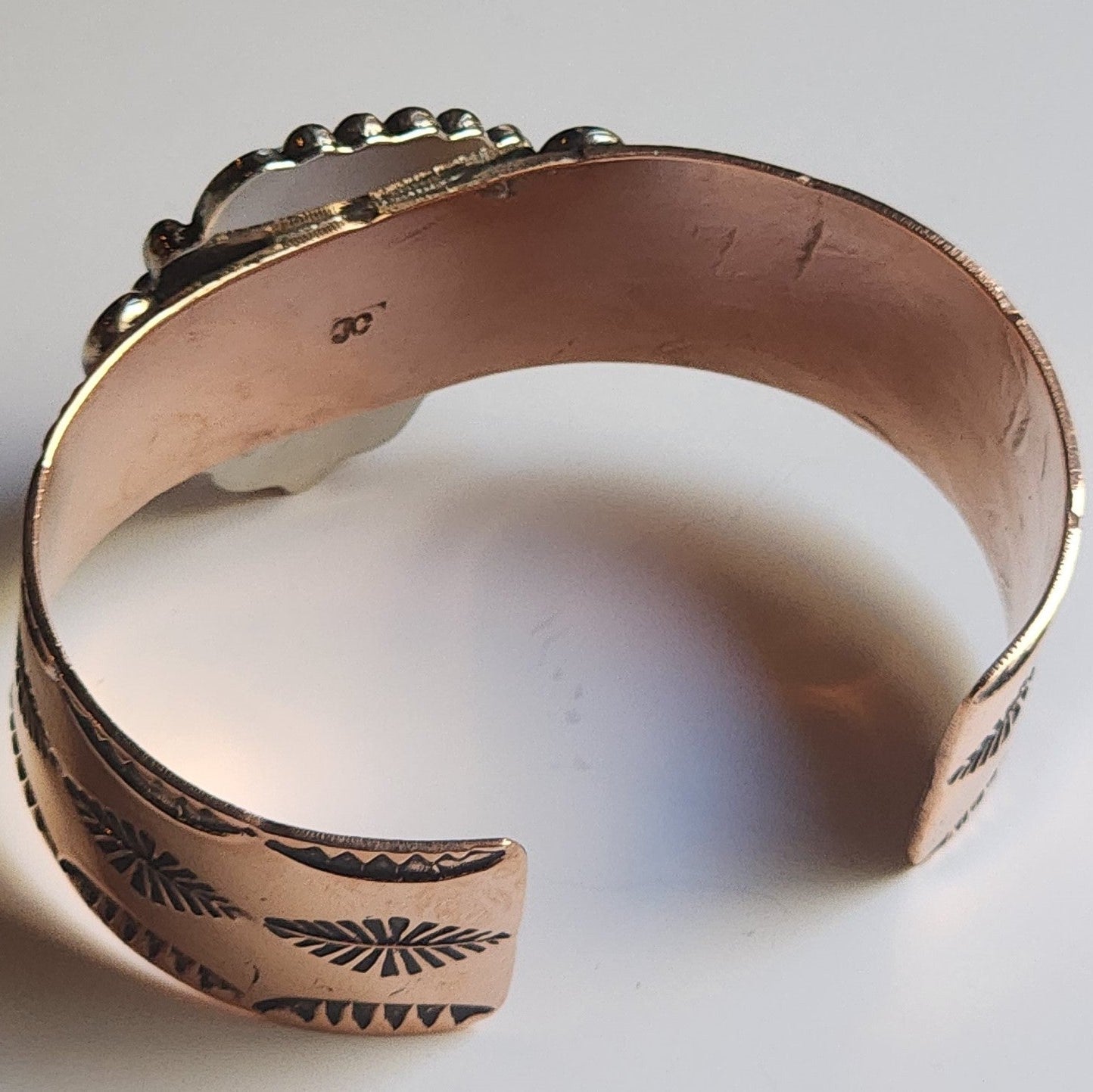Navajo Indian Copper & Turquoise Cuff Bracelet by Cleveland