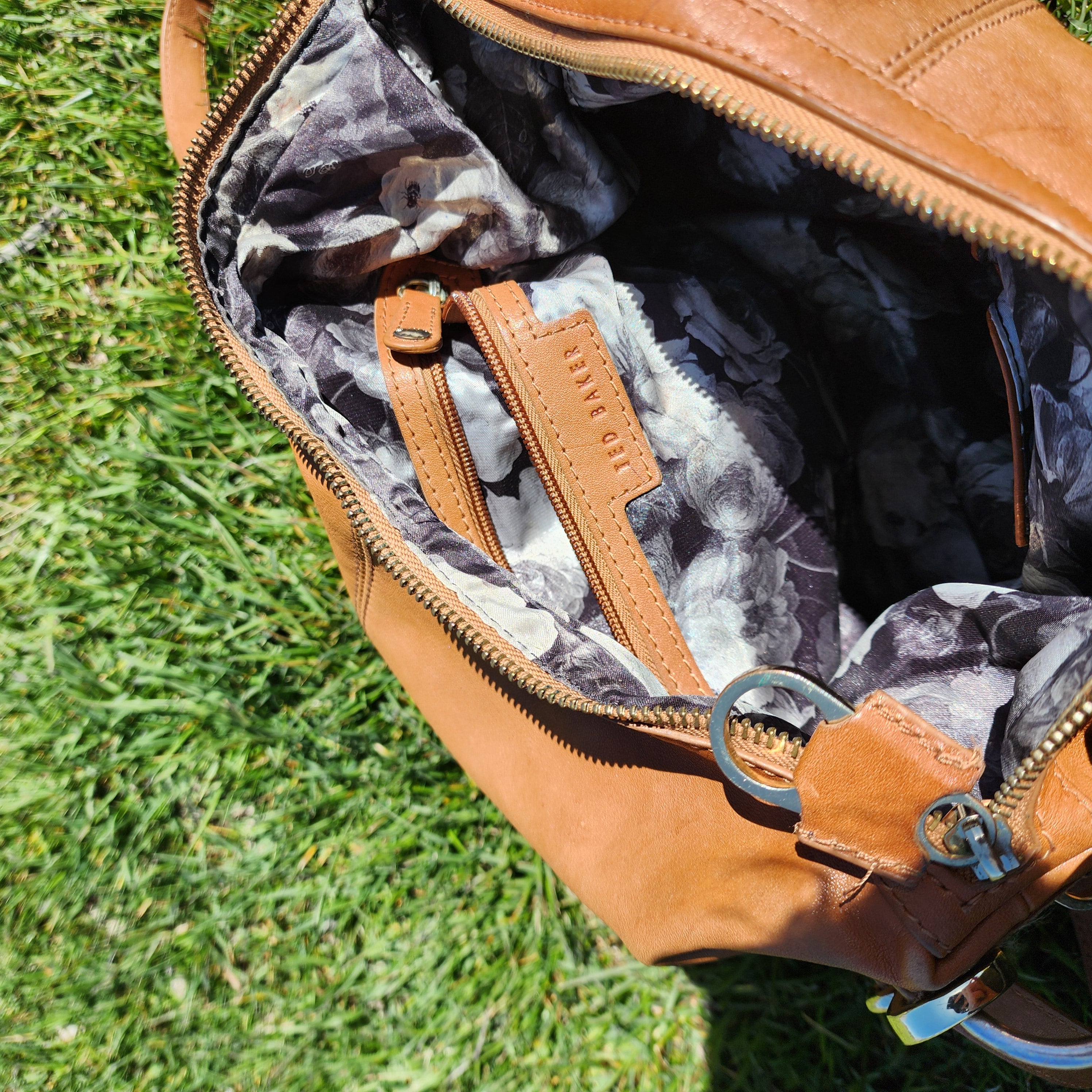 Ted Baker Tan Shoulder/Body Bag with Front Zipper Pockets