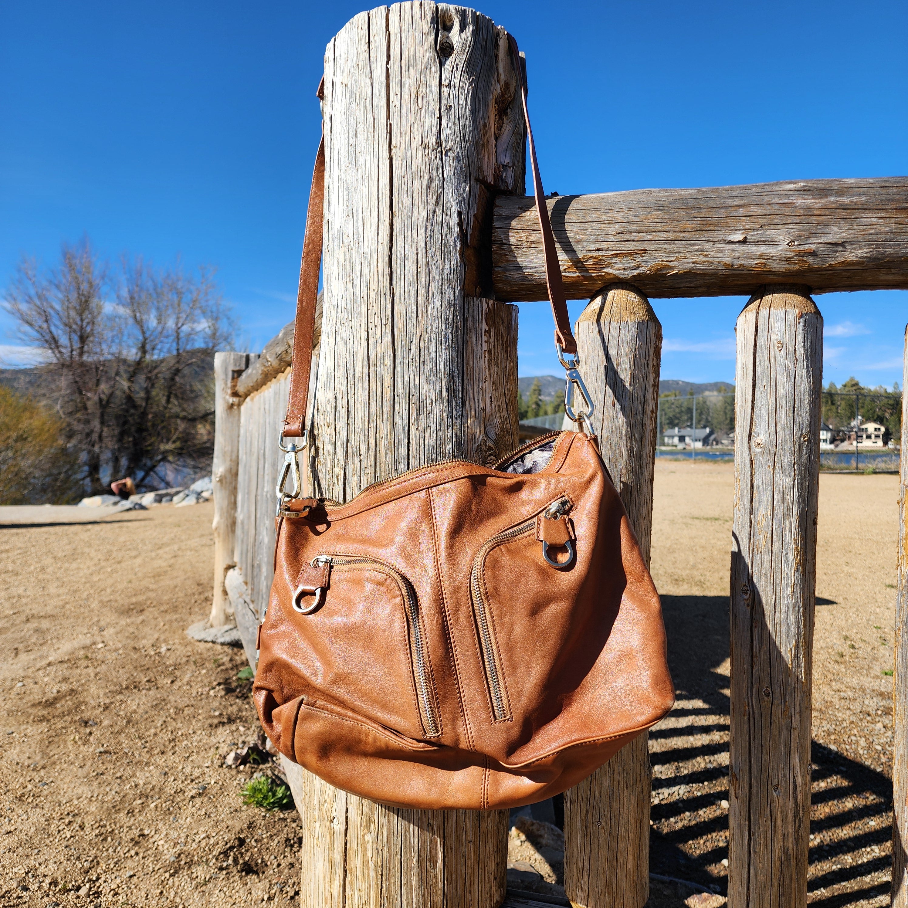 Ted Baker Tan Shoulder/Body Bag with Front Zipper Pockets