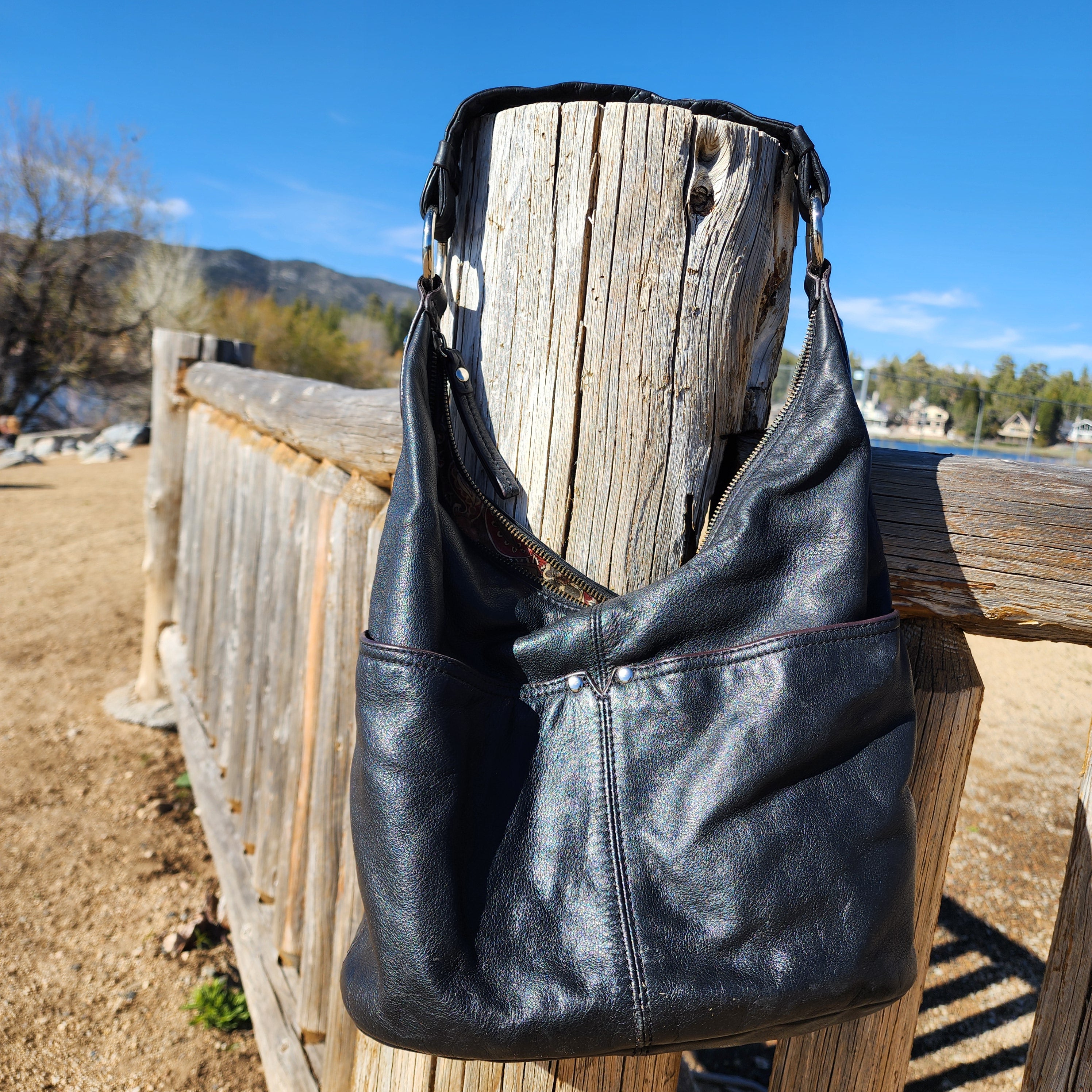 Clarks Black Leather Hobo Shoulder Bag