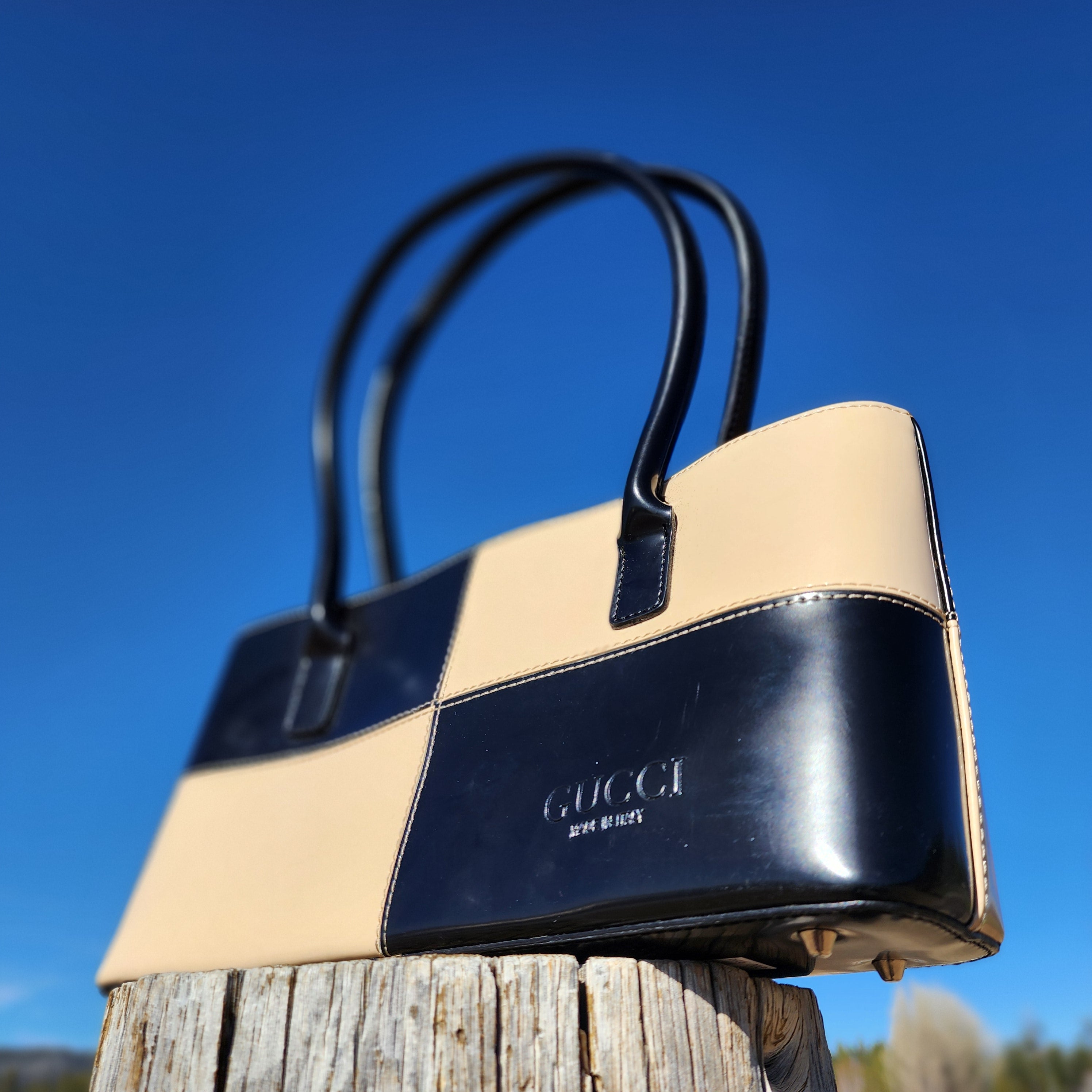 Gucci Retro Black & White Handbag
