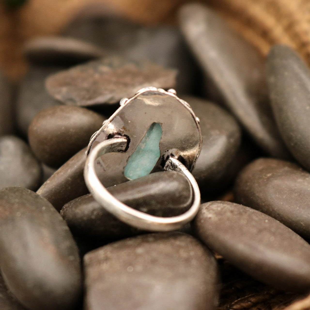 Faux Turquoise Gemstone Ring Size 6.5