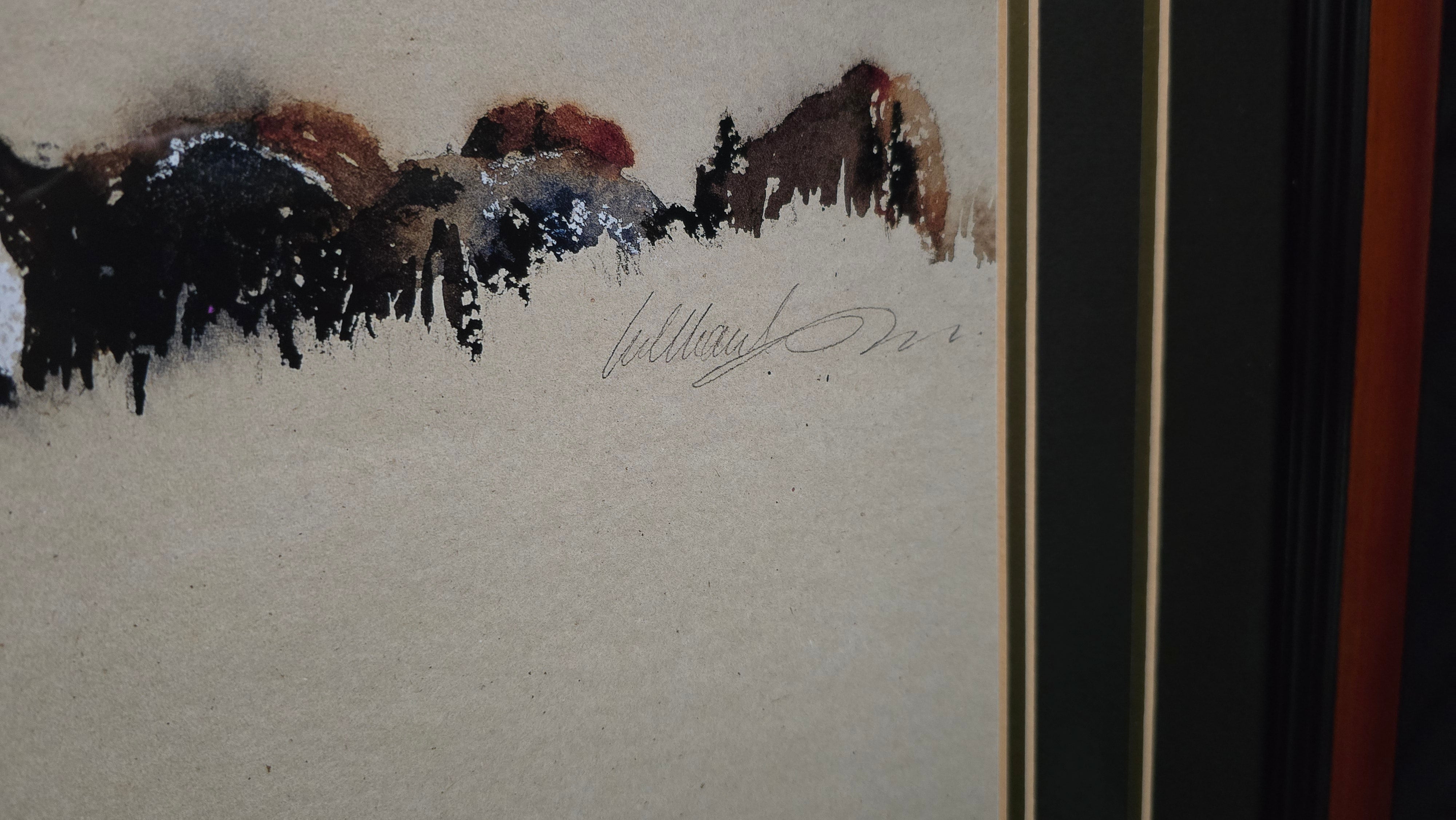 Framed Western Cattle Drive Painting by William Dye – Cowboy Horse Panoramic Rustic Wall Art