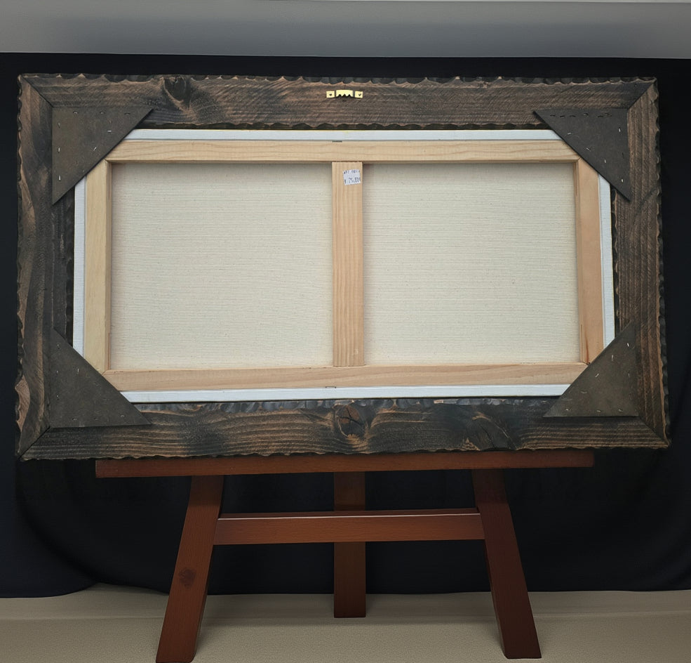 Original Diane Stegman Painting of Fawn Lodge – Custom Solid Wood Framed Big Bear Historical Artwork