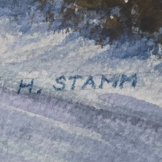 Harry Stamm Farm House Snow Painting