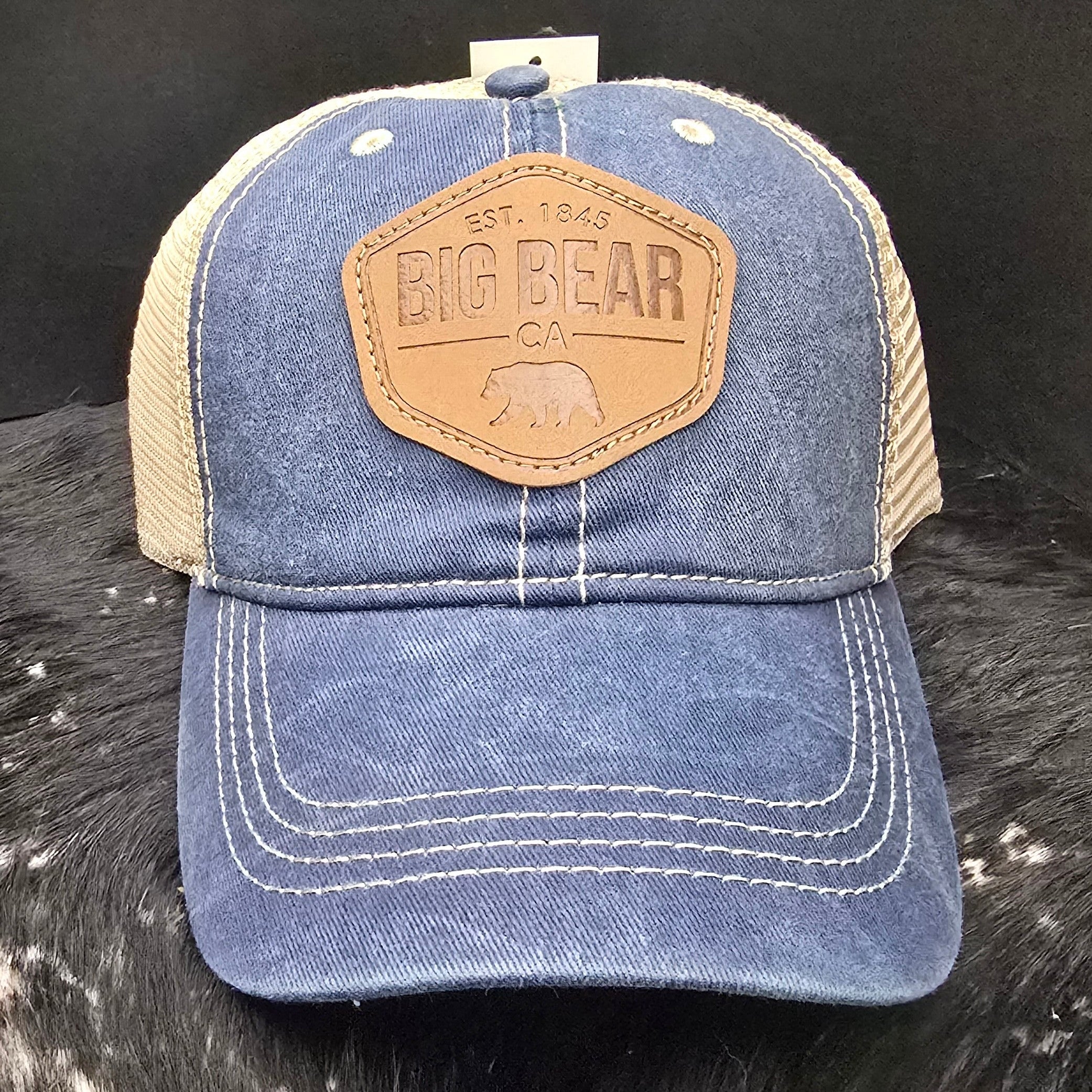 Big Bear California Trucker Mesh Adjustable Velcro Baseball Style Hat