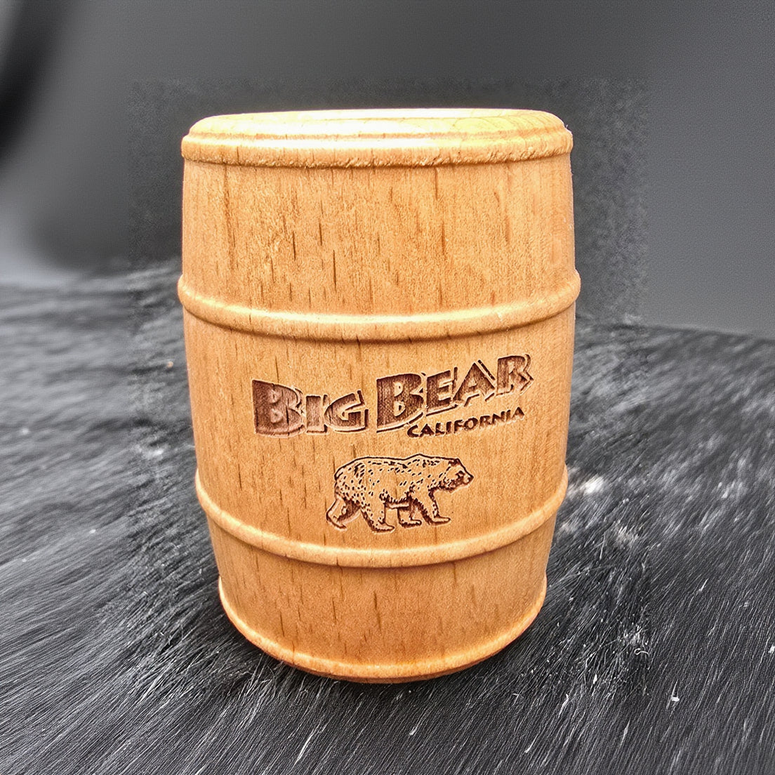 Big Bear California Wood Wine Barrel Shot Glass