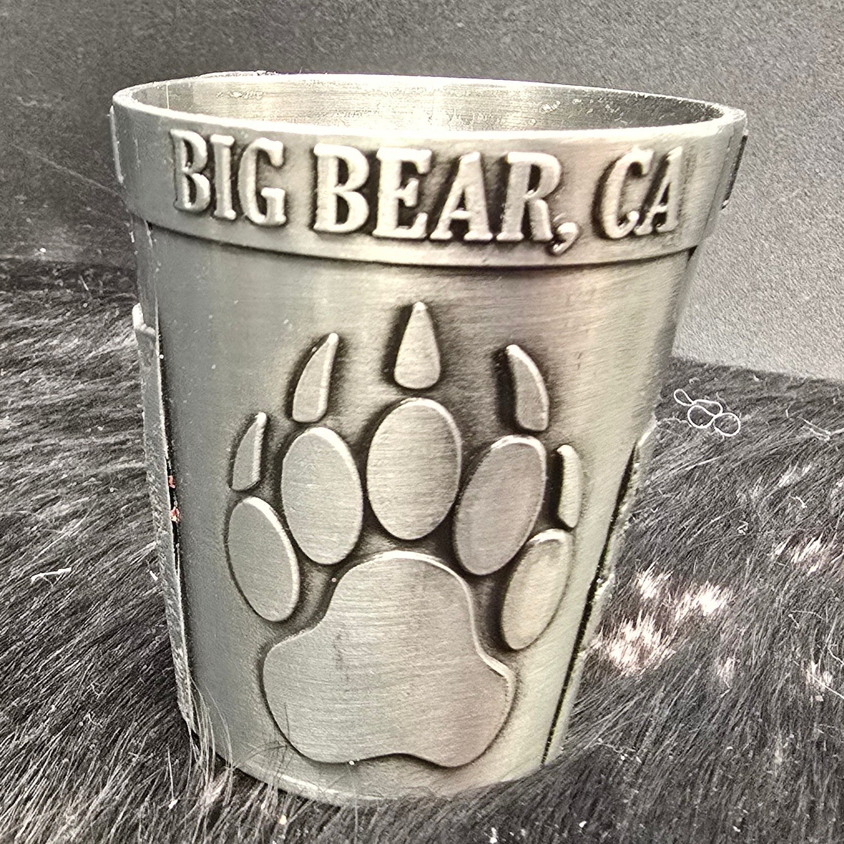 Big Bear California Molded Copper and Pewter Shot Glasses