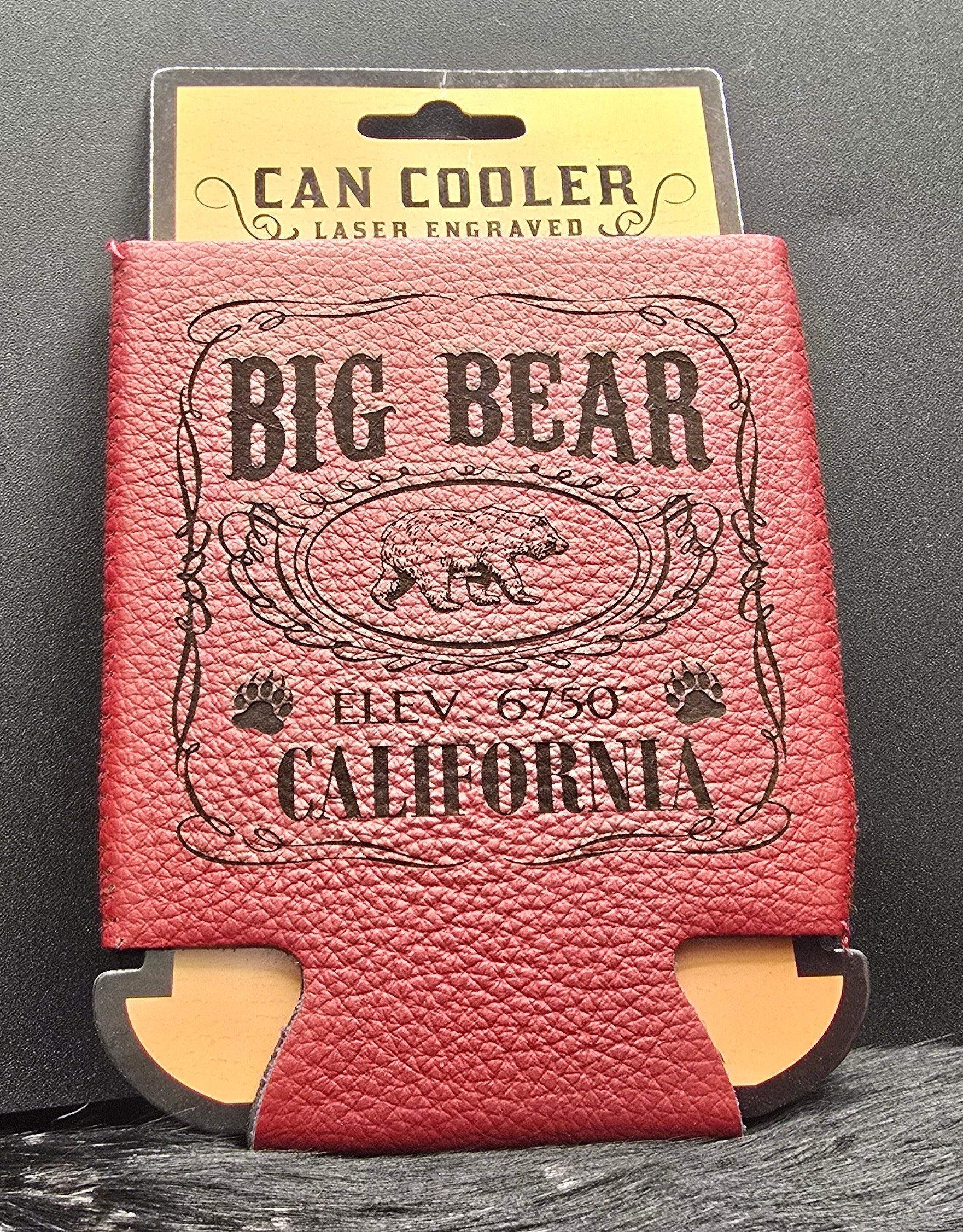 Big Bear California Can Cooler Koozie Laser Engraved 4 Colors Available