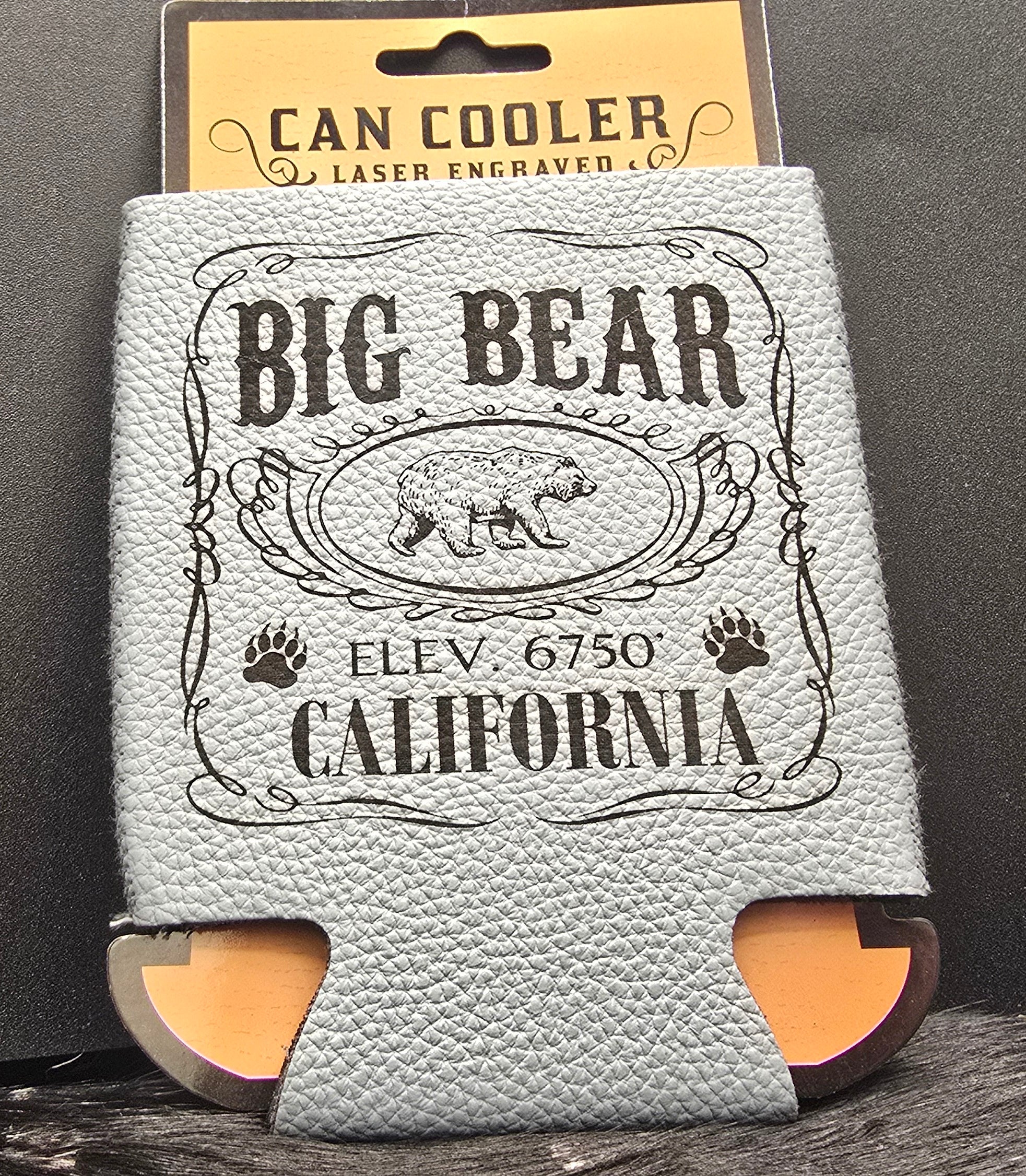 Big Bear California Can Cooler Koozie Laser Engraved 4 Colors Available