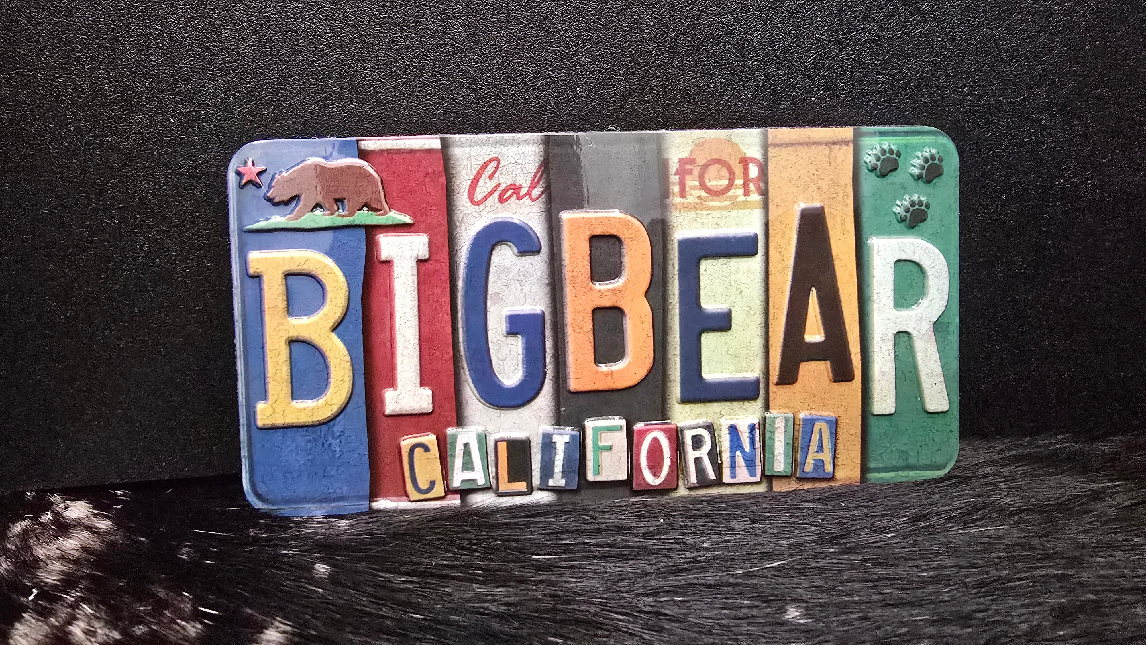 Big Bear California License Plate Collage Magnet 4x2 Vintage Style Souvenir