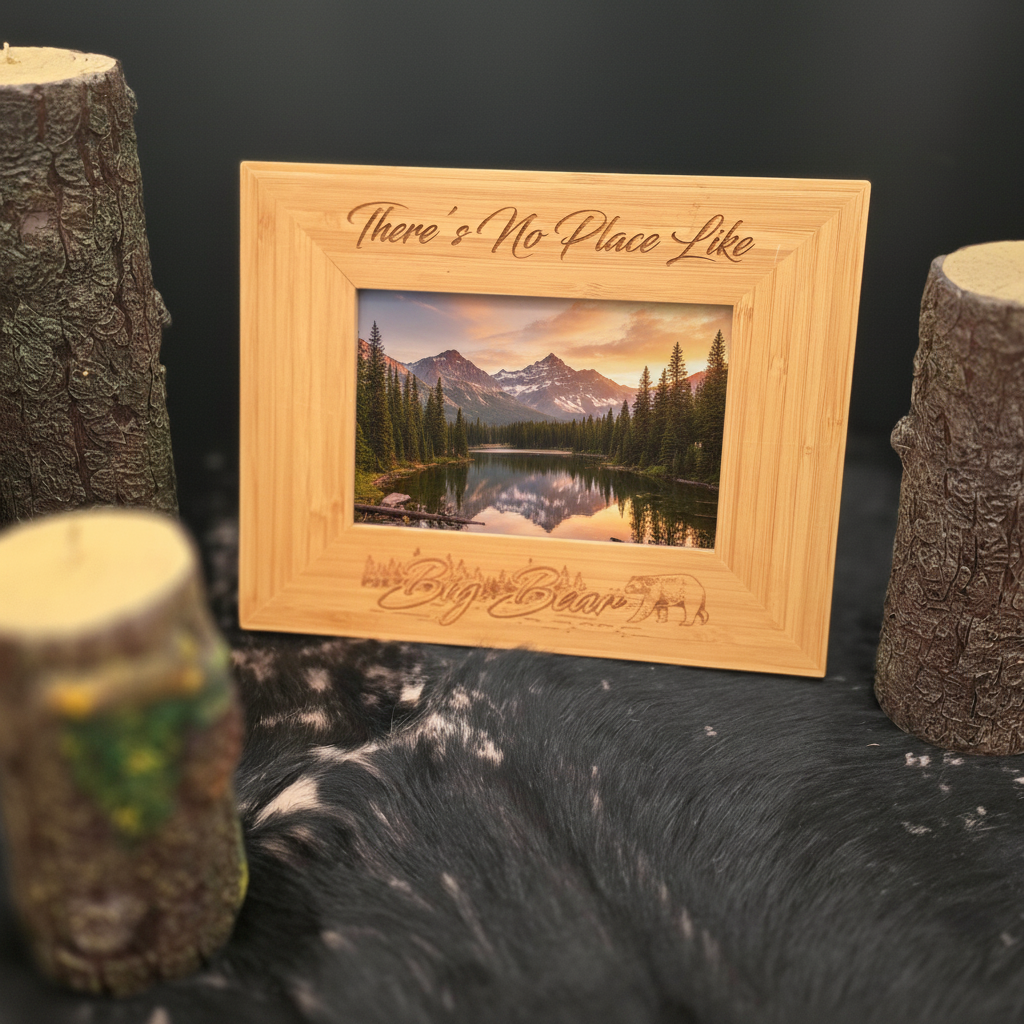 Big Bear Ca 4x6 Wood Picture Frame "There's No Place Like Home Big Bear"