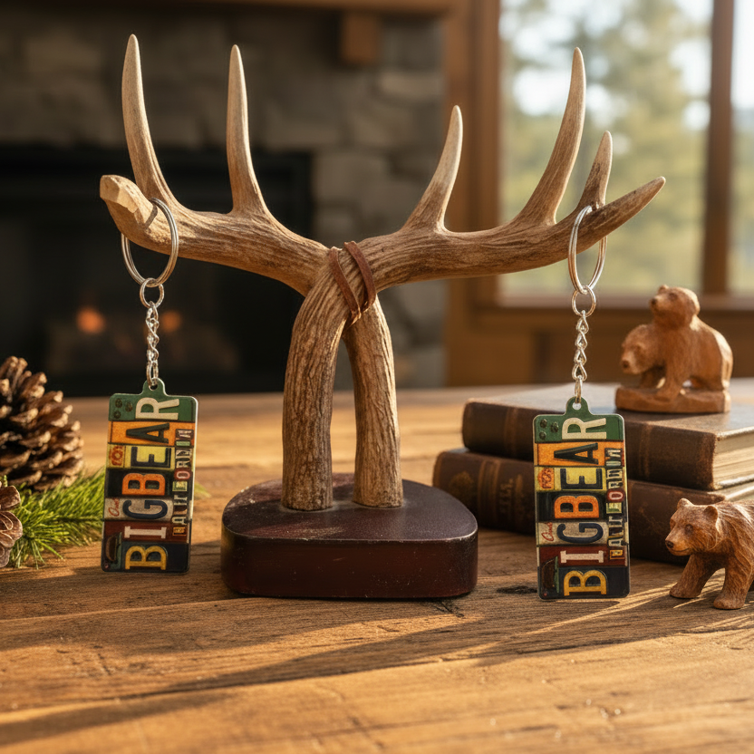 Big Bear California Stamped Metal Keychain