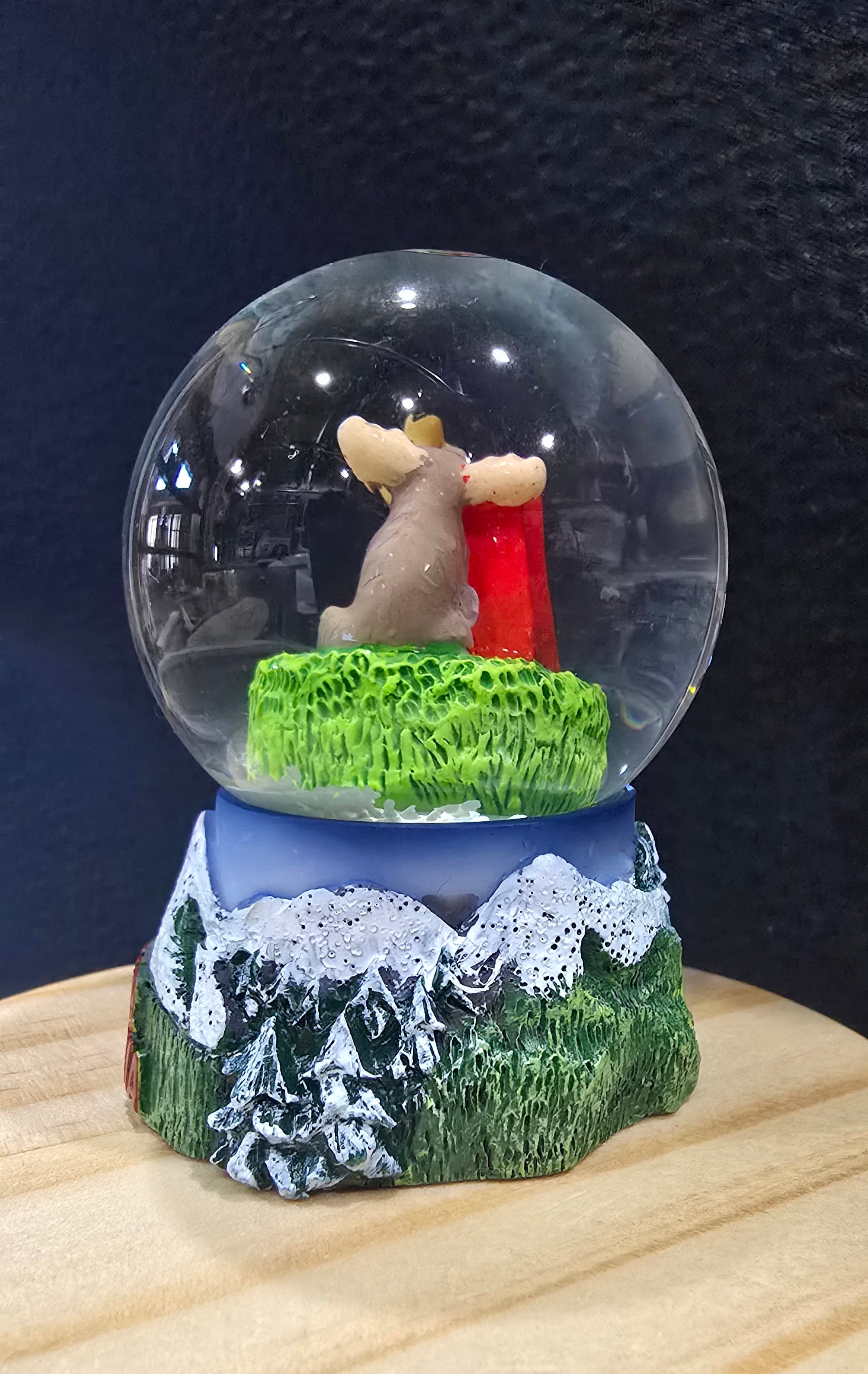 Big Bear California Mini Snow Globe Bear Campfire Souvenir 2.5 Inch
