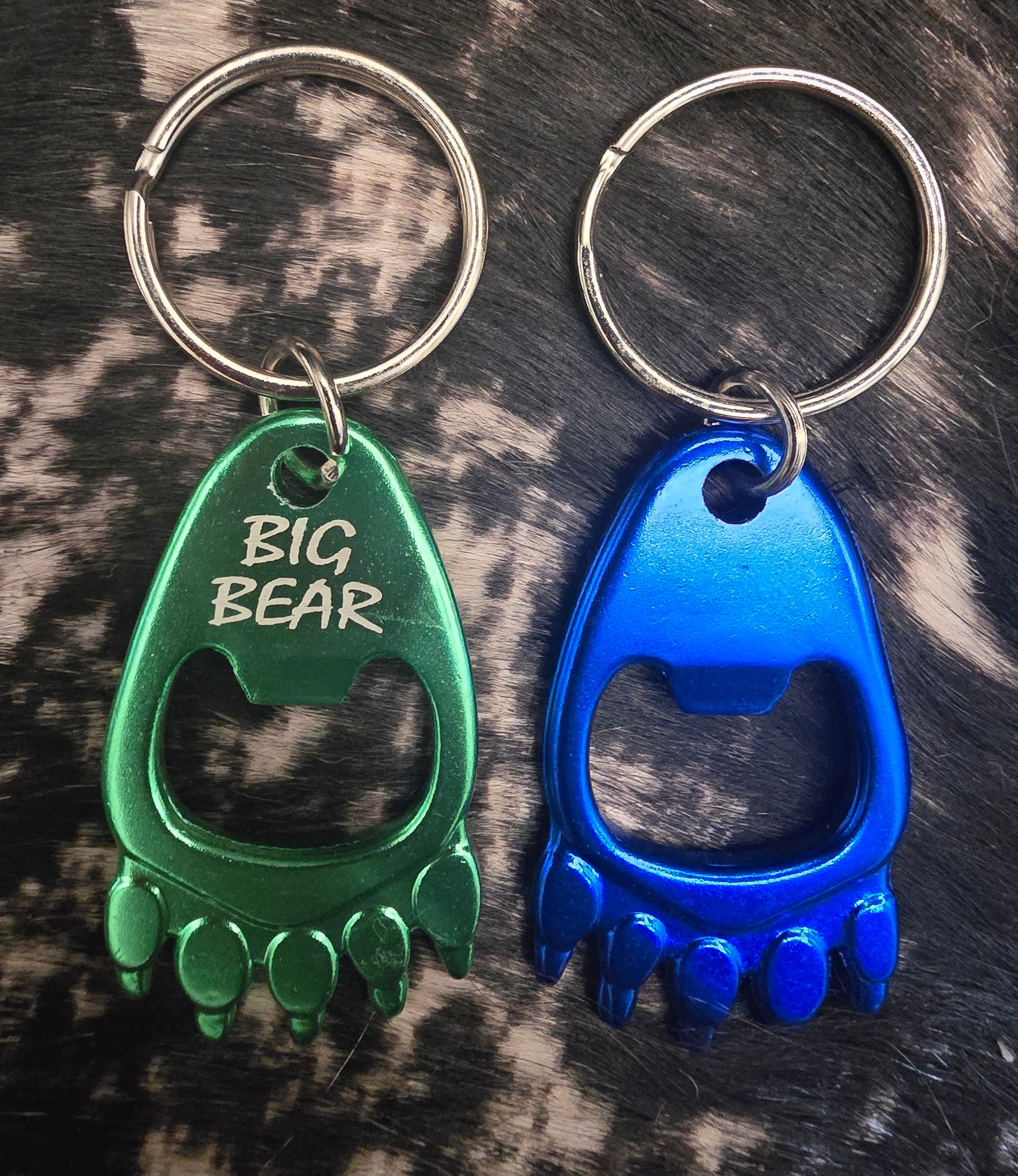 Big Bear Bear Paw Bottle Opener Keychain Metal Souvenir Multiple Colors