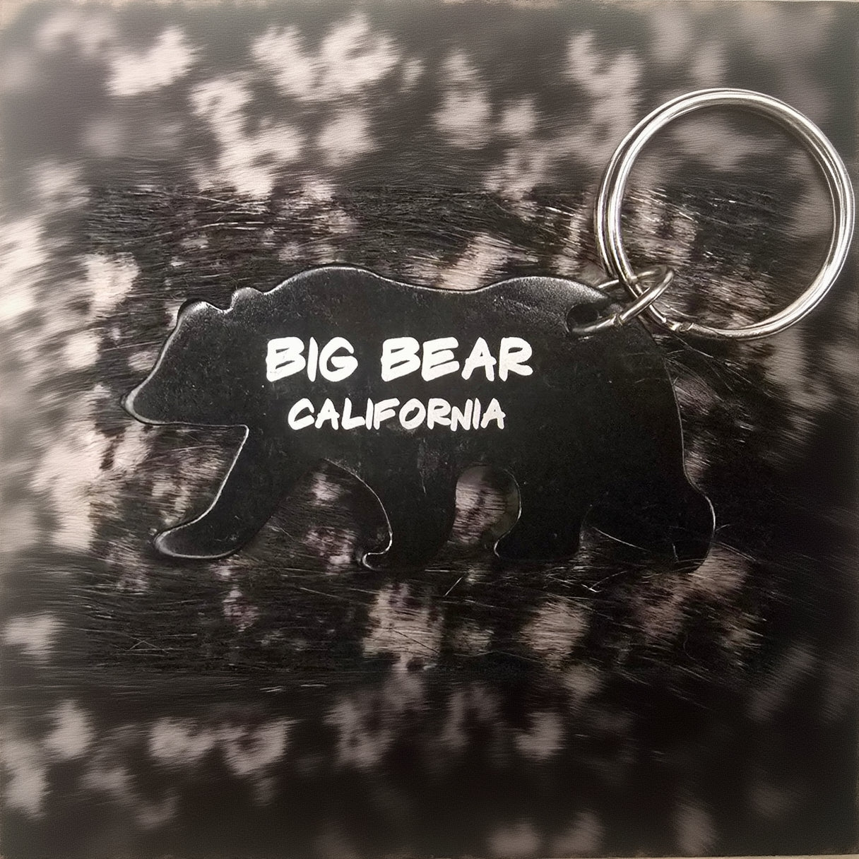 Big Bear California Aluminum Bear Shaped Keychain