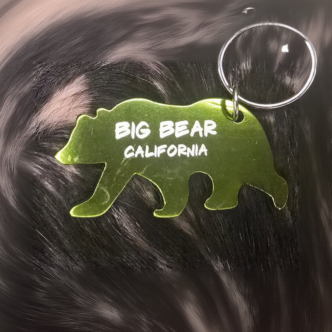 Big Bear California Aluminum Bear Shaped Keychain