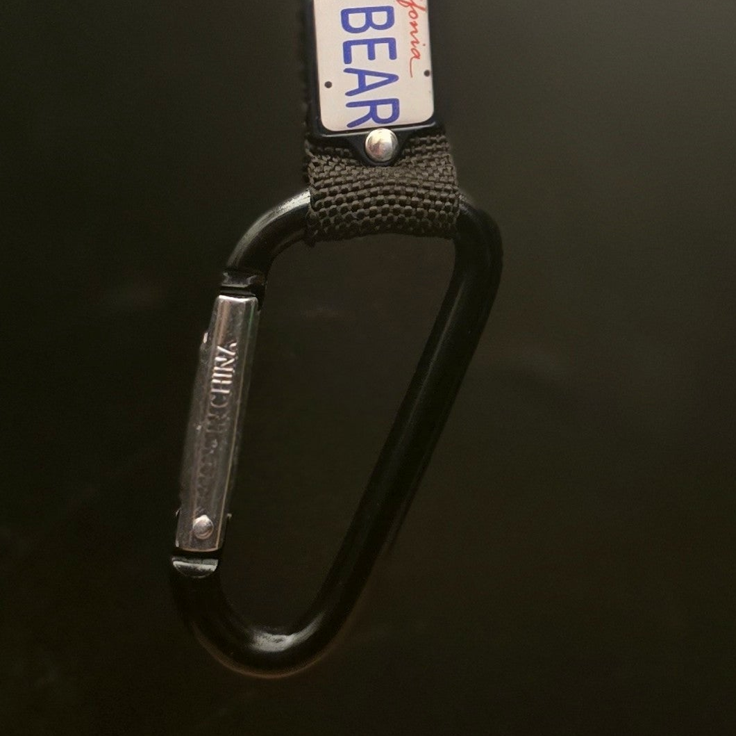 Big Bear California License Plate Compass Carabiner Keychain