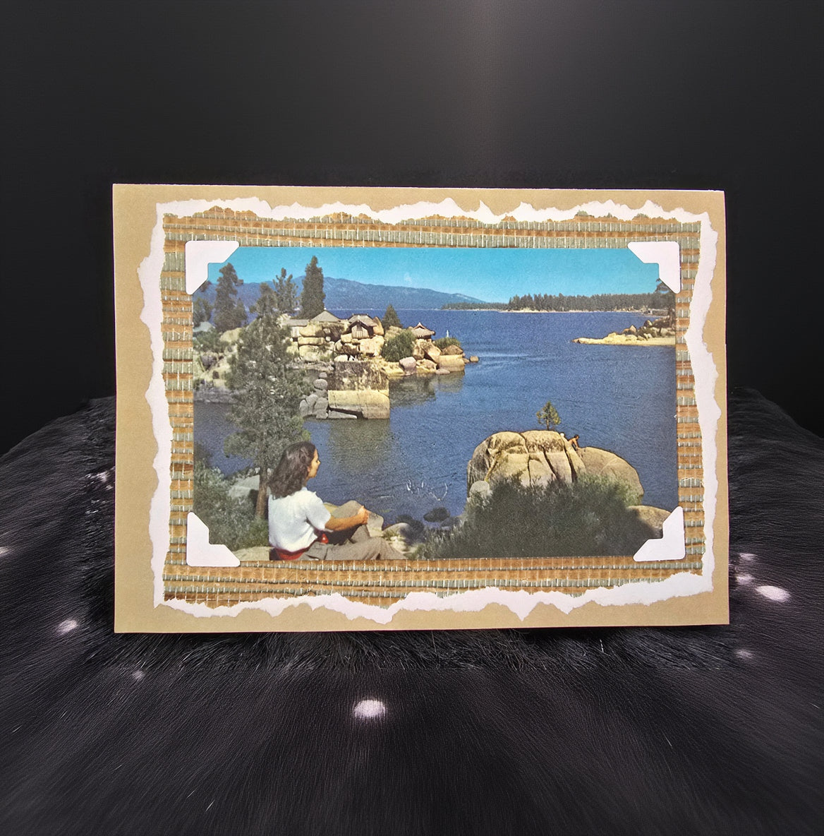 Beautifully Hand Crafted Custom Created Greeting Card Series by Diane Stegman "Treasure Island Big Bear Lake, California"